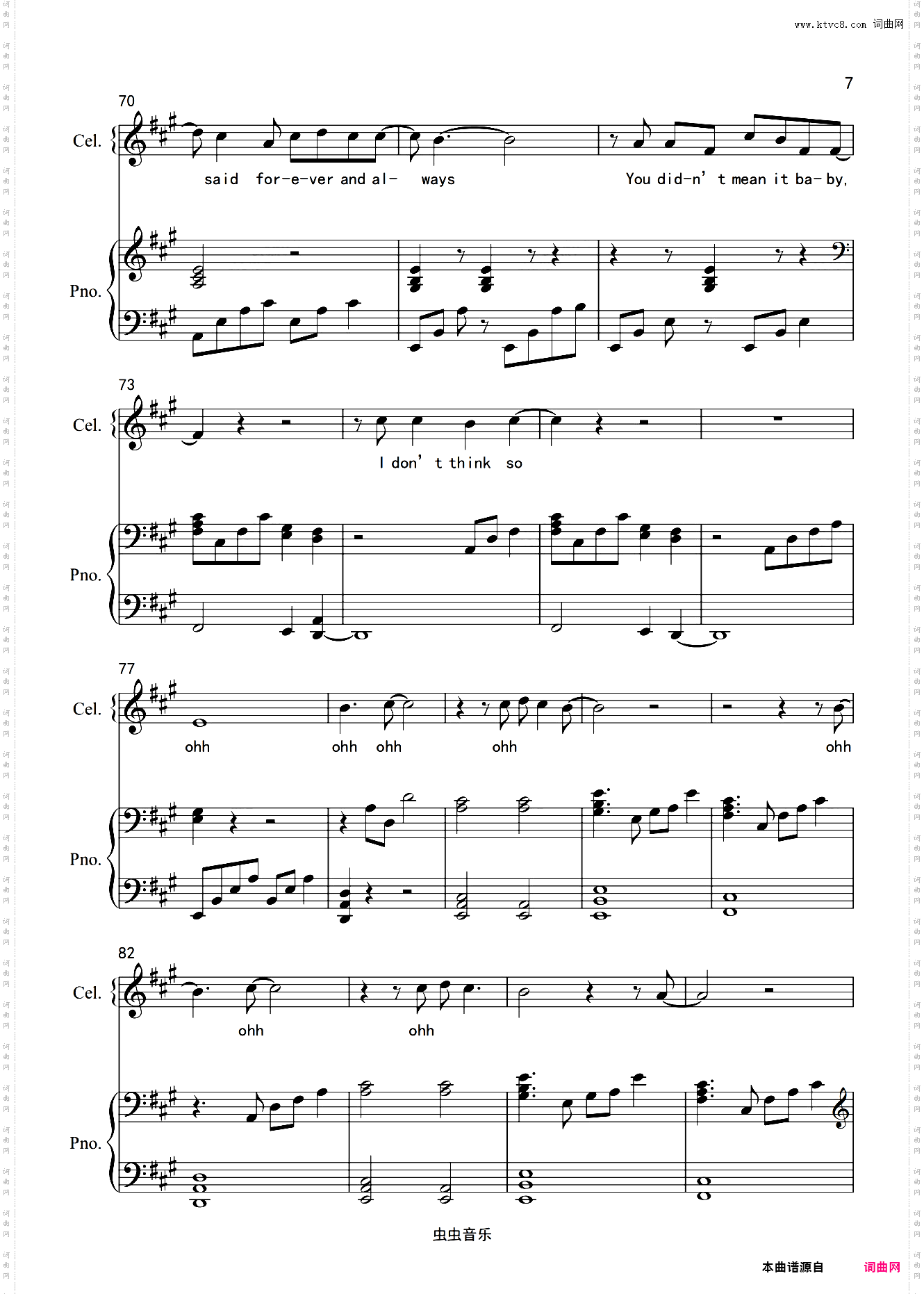 Forever&AlwaysTaylor's Version高度还原弹唱谱完整版附歌词