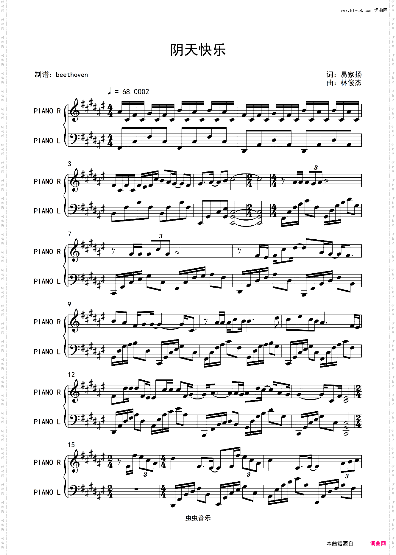 阴天快乐-陈奕迅简单