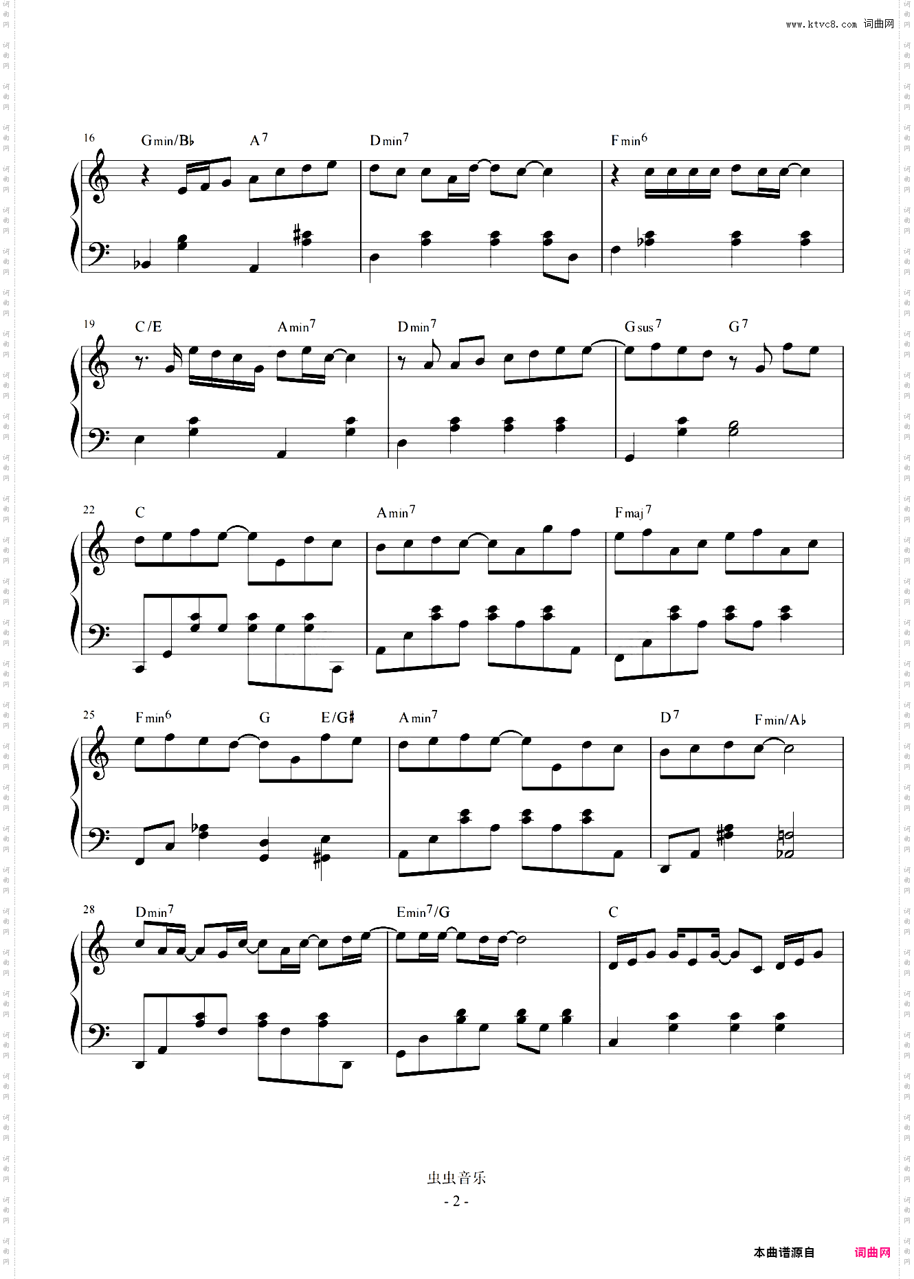 kiss goodbye C调简易 原版和弦