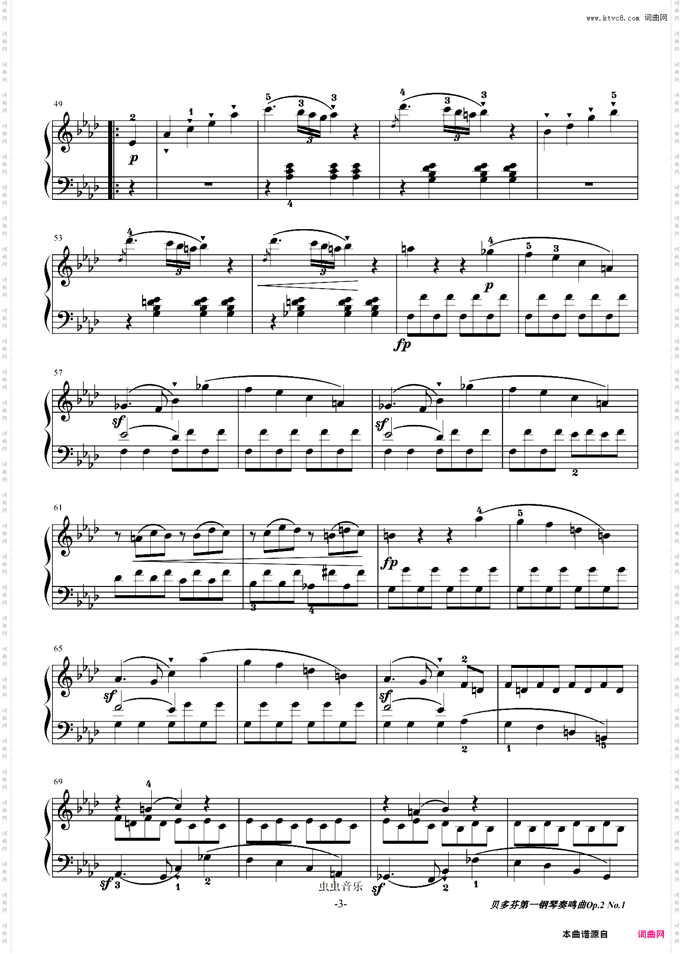 贝多芬-Piano Sonata No·1, Op·2 No·1第一乐章