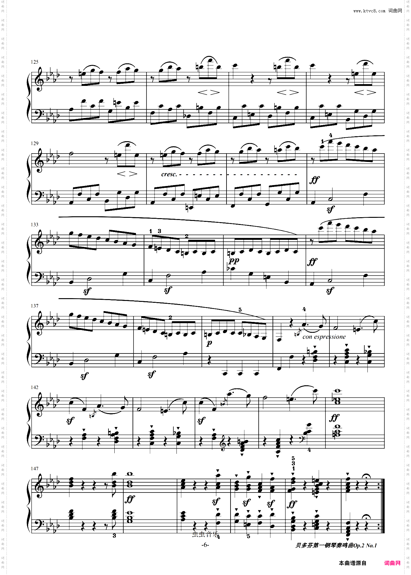 贝多芬-Piano Sonata No·1, Op·2 No·1第一乐章