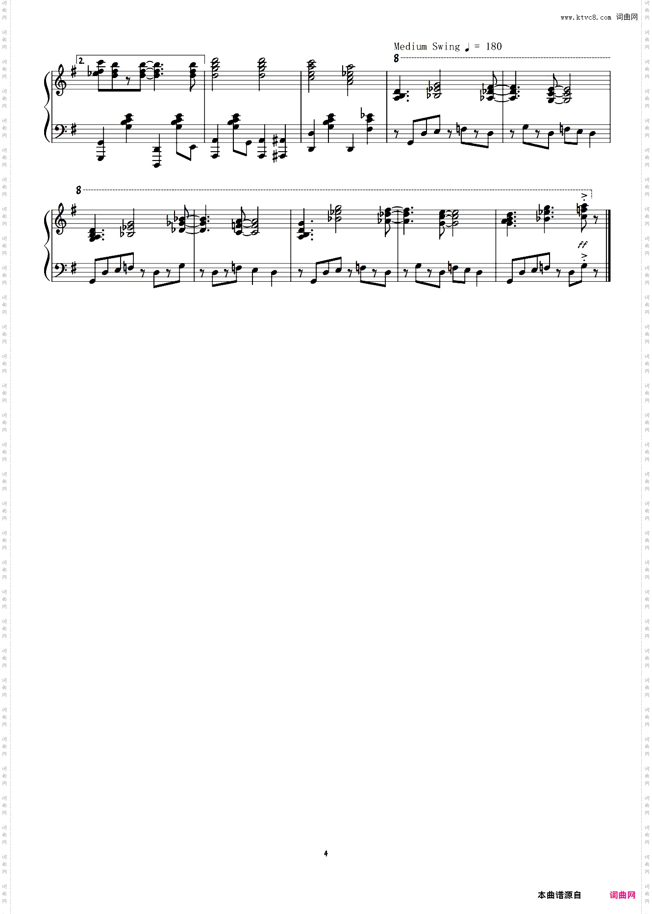 铃儿响叮当 爵士版钢琴谱Jingle Bells jazz