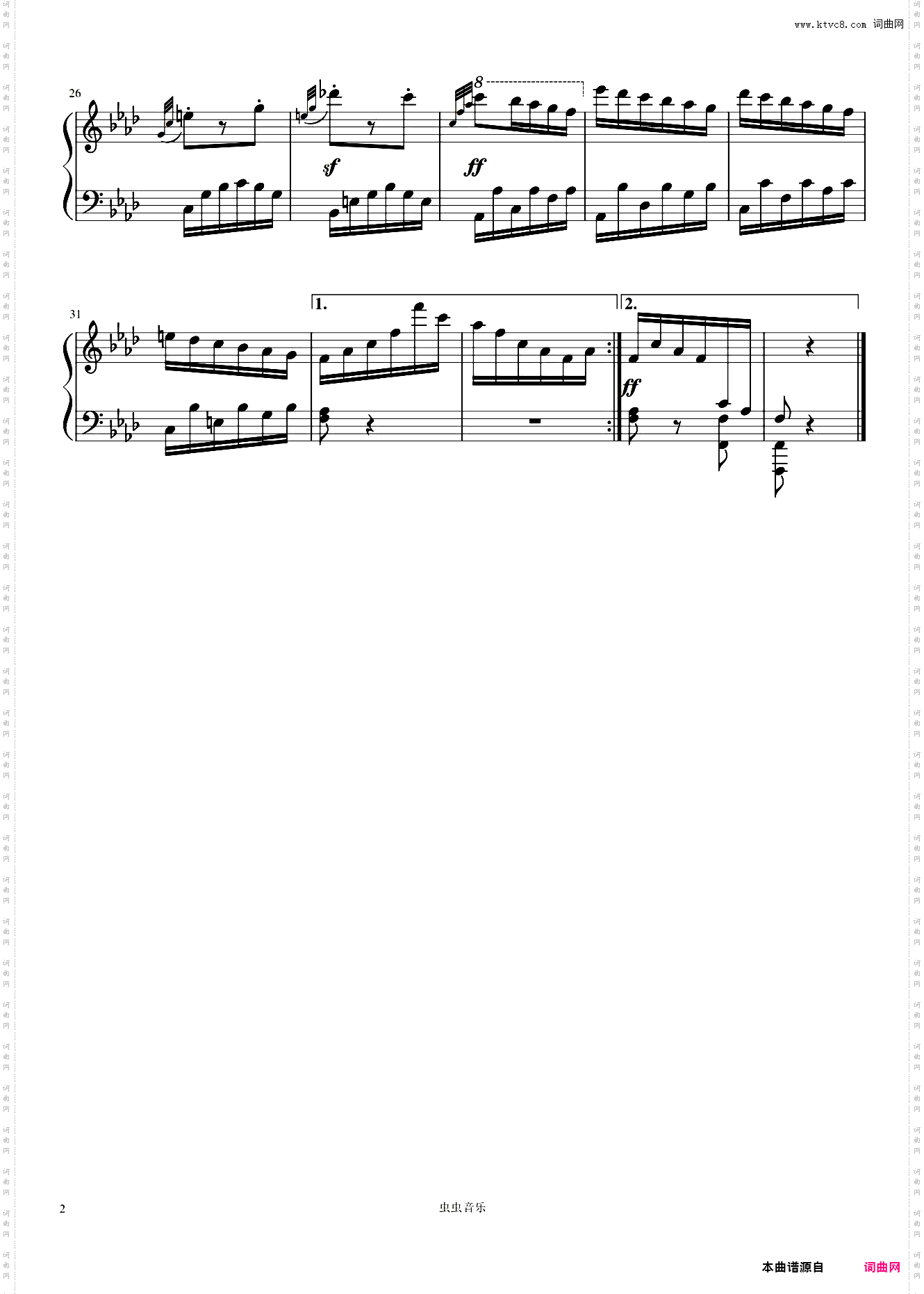 车尔尼 f小调练习曲 Op818·No·30