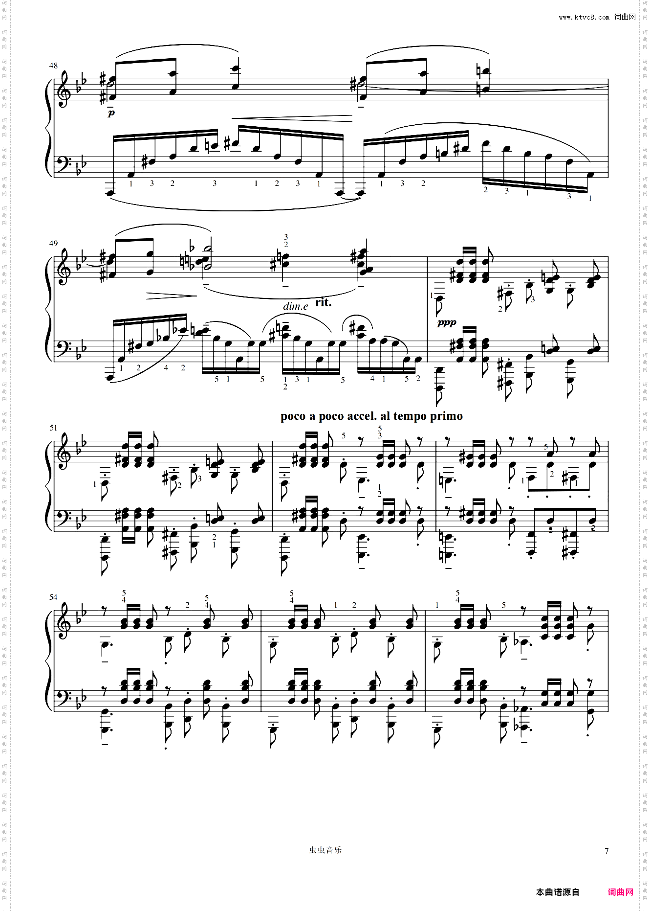拉赫玛尼诺夫 g小调前奏曲钢琴谱带指法原版OP23NO5