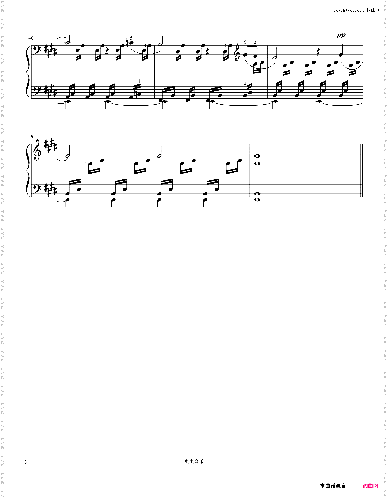 门德尔松 无词歌 带指法 E大调 op·19 no·1考级 原版重制 Songs Without Words
