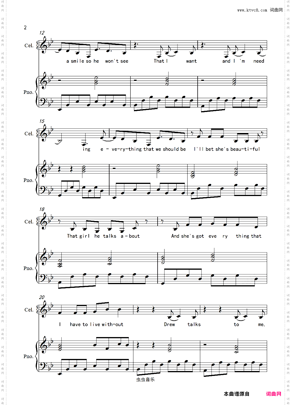 【完整版弹唱谱】Teardrops on my guitar