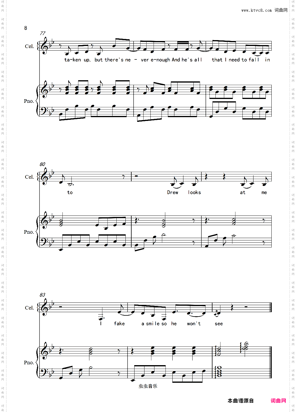 【完整版弹唱谱】Teardrops on my guitar