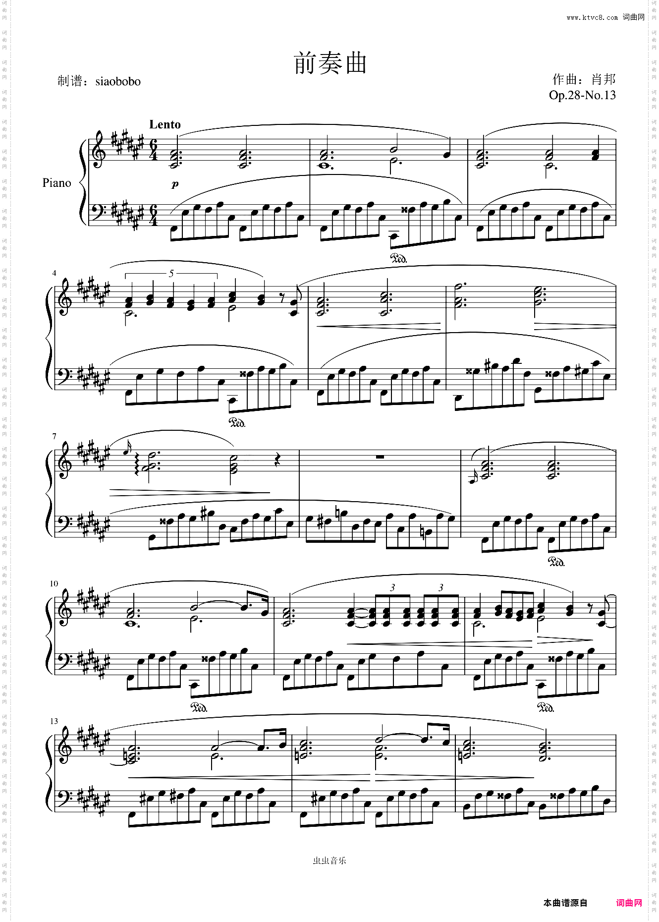 Préludes——前奏曲Op·28-No·13肖邦