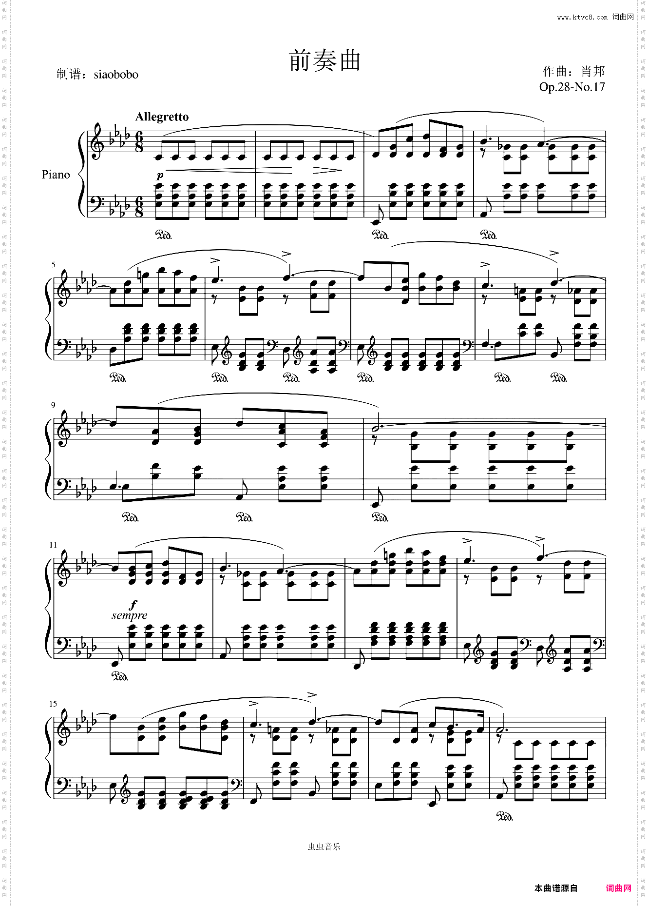 Préludes——前奏曲Op·28-No·17肖邦