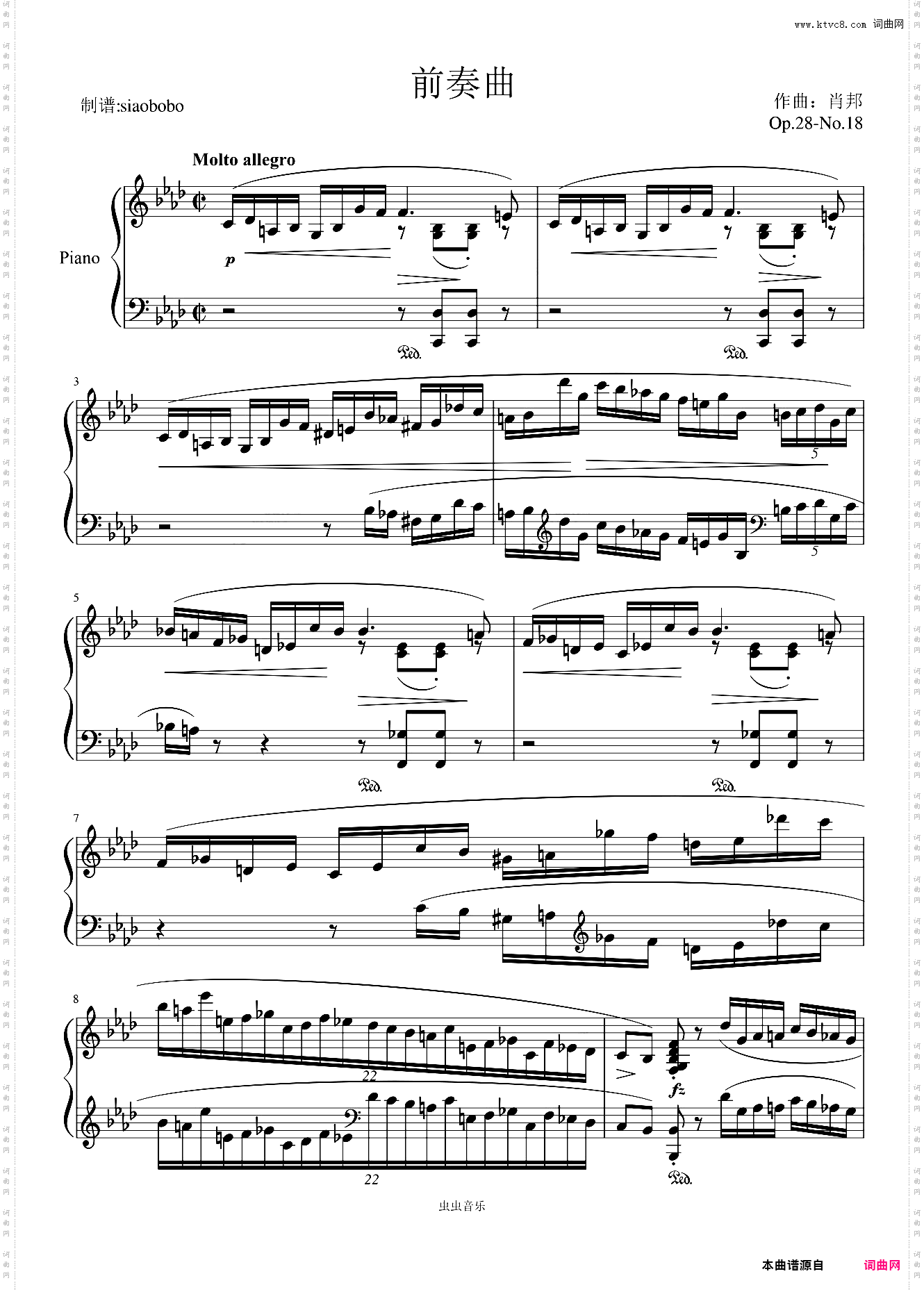 Préludes——前奏曲Op·28-No·18肖邦