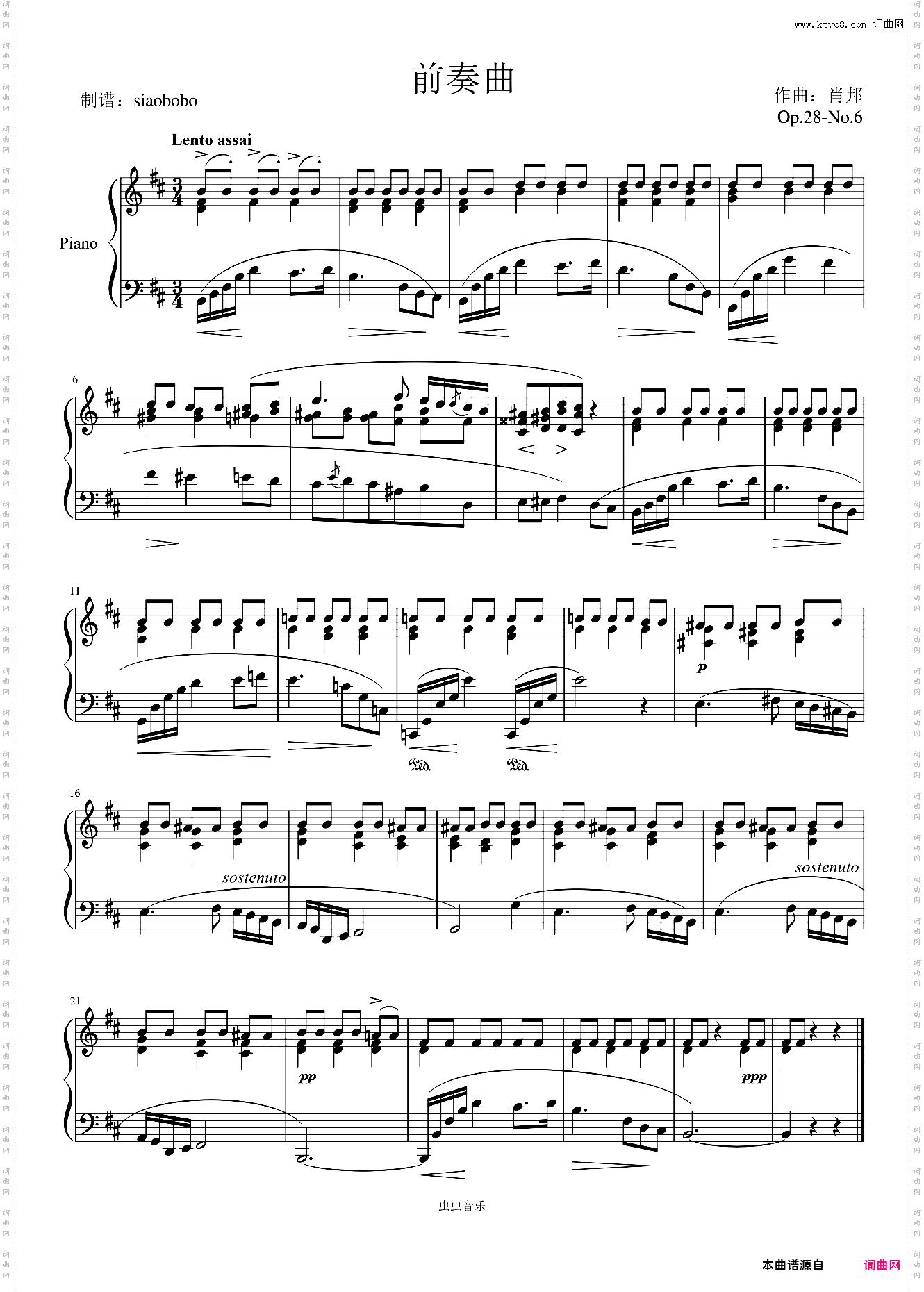 Préludes——前奏曲Op·28-No·6肖邦