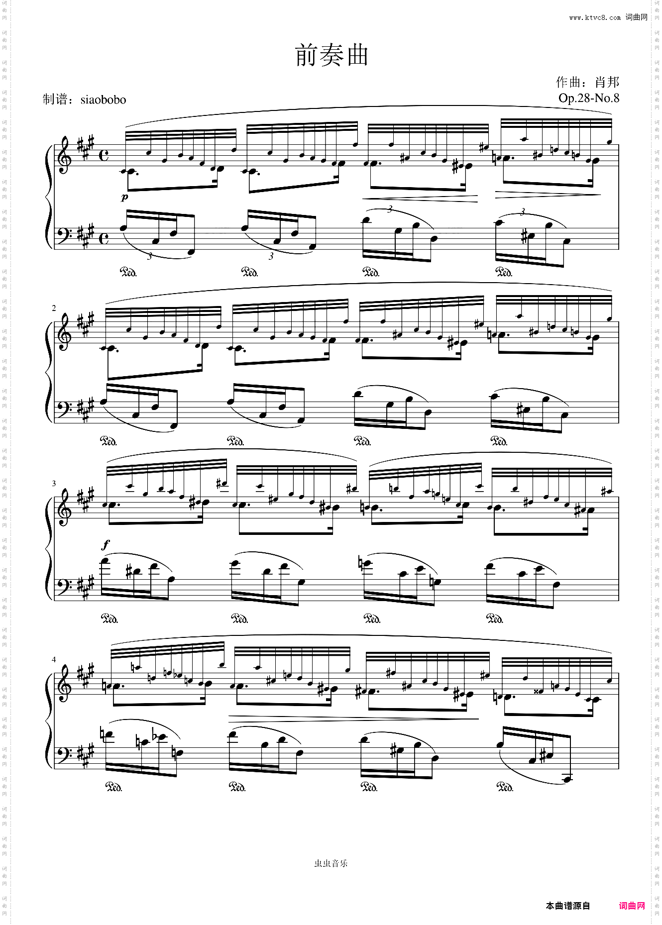 Préludes——前奏曲Op·28-No·8肖邦