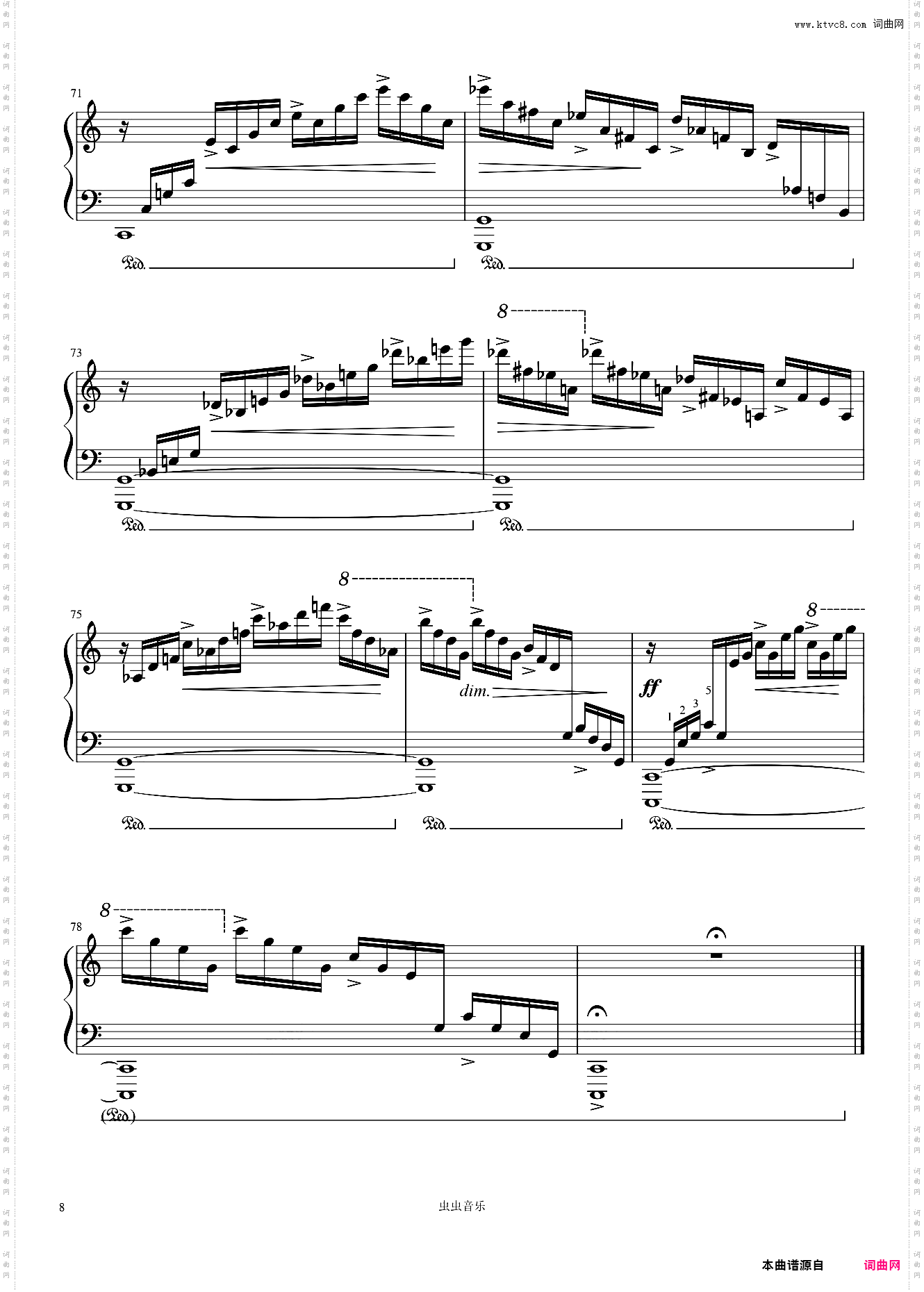 肖邦 op·10 no·1 瀑布 带指法 Waterfall C大调 练习曲 12 ETUDES 原版重制