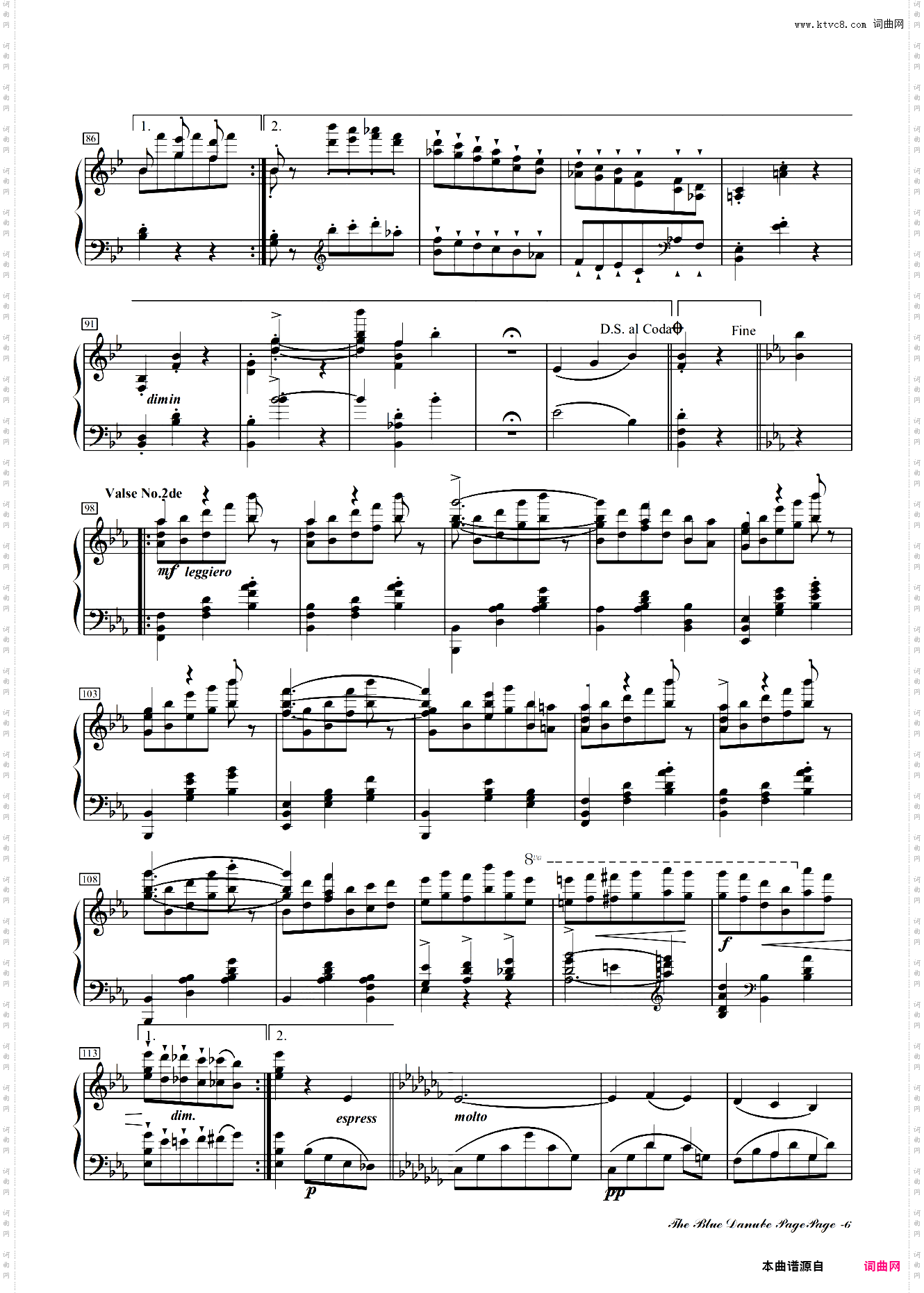 蓝色多瑙河-Schulz-Evler改编