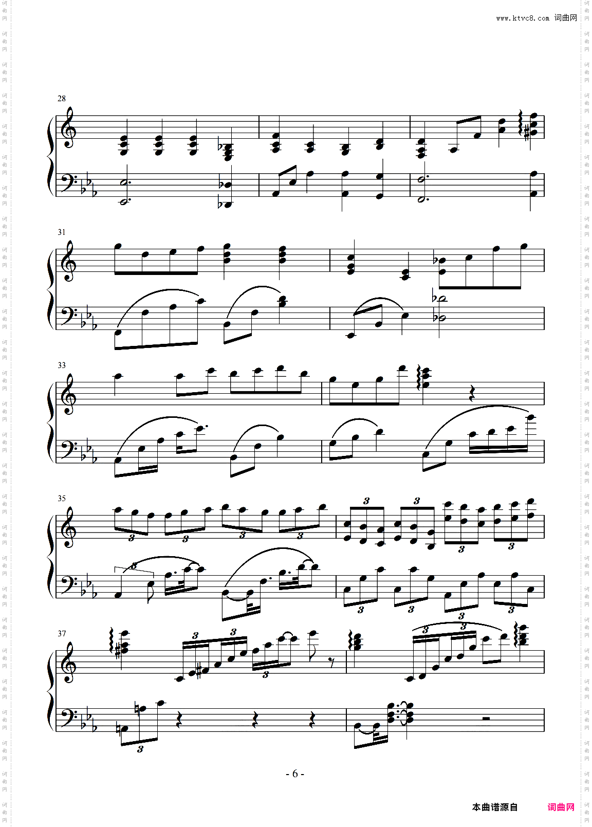 C调 - 蜗牛合唱伴奏谱