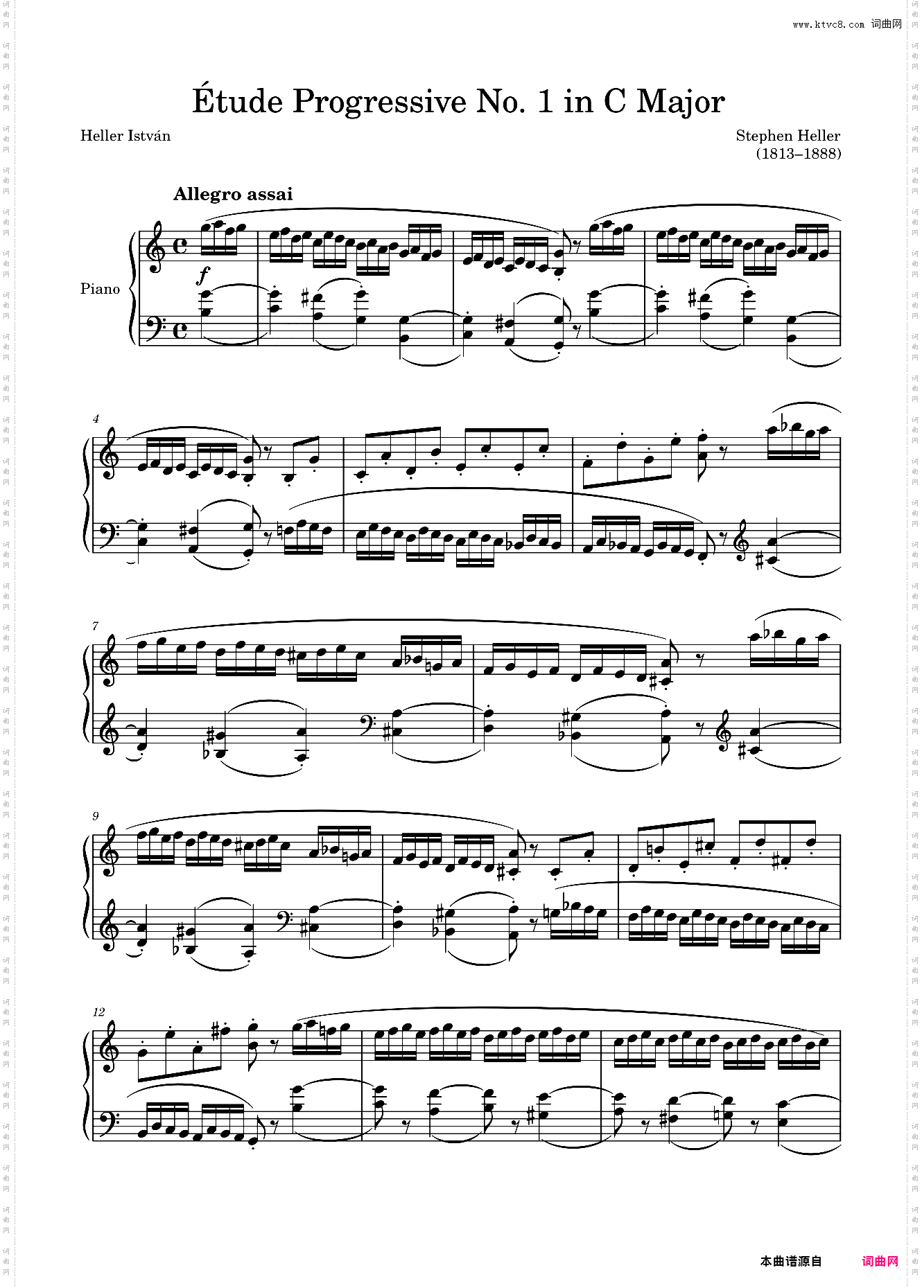 étude Progressive Opus 46 No· 1 in C Major – Heller