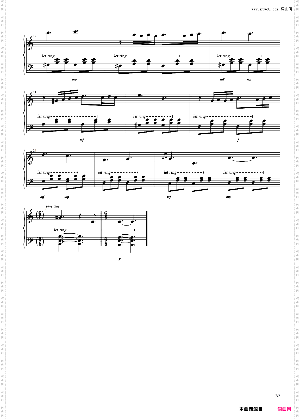 David melrose theme-钢琴谱