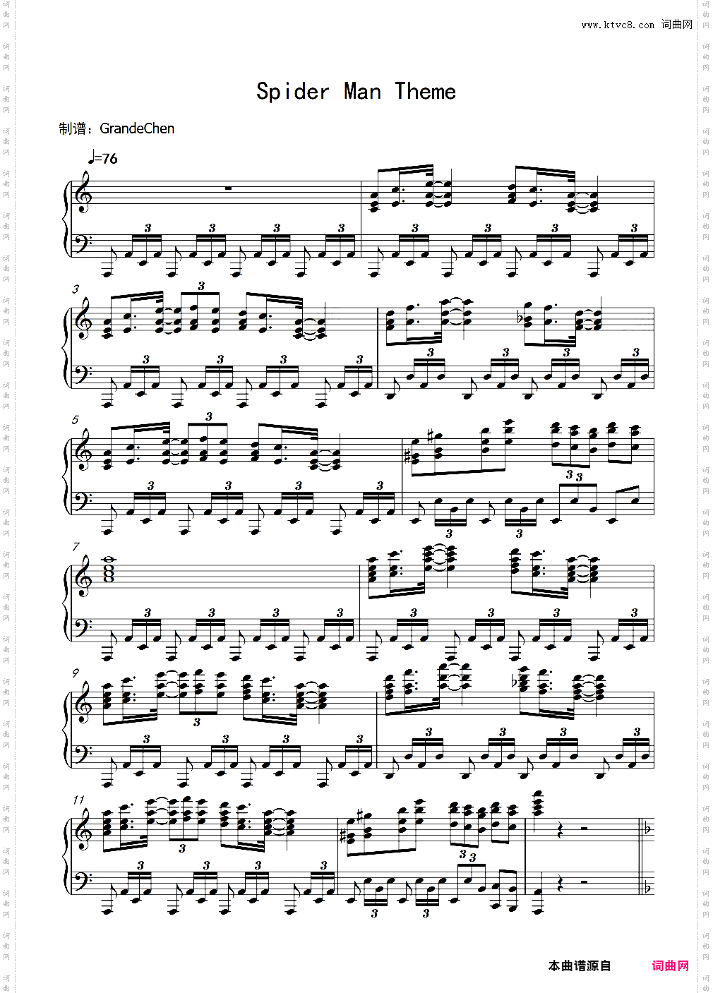 历代蜘蛛侠主题曲