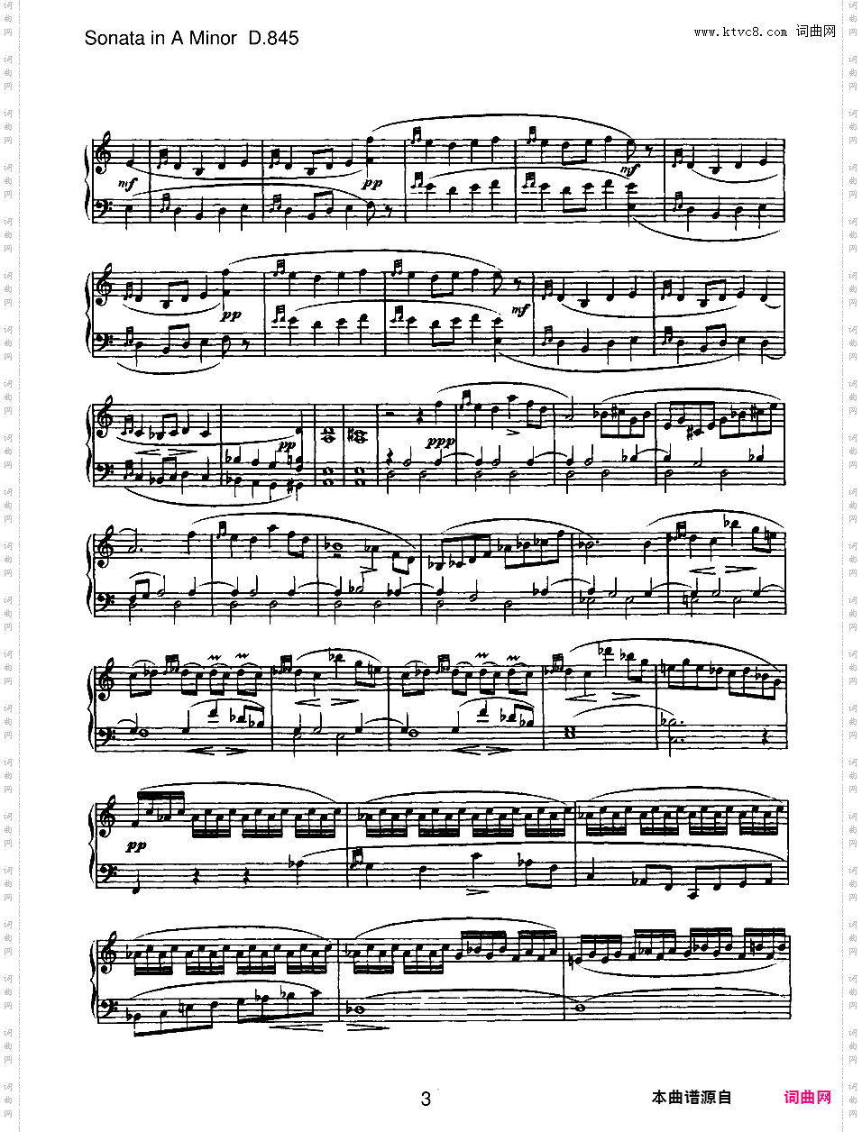 a小调第十六钢琴奏鸣曲 Piano Sonata No·16 in a Minor Op·42 D·845