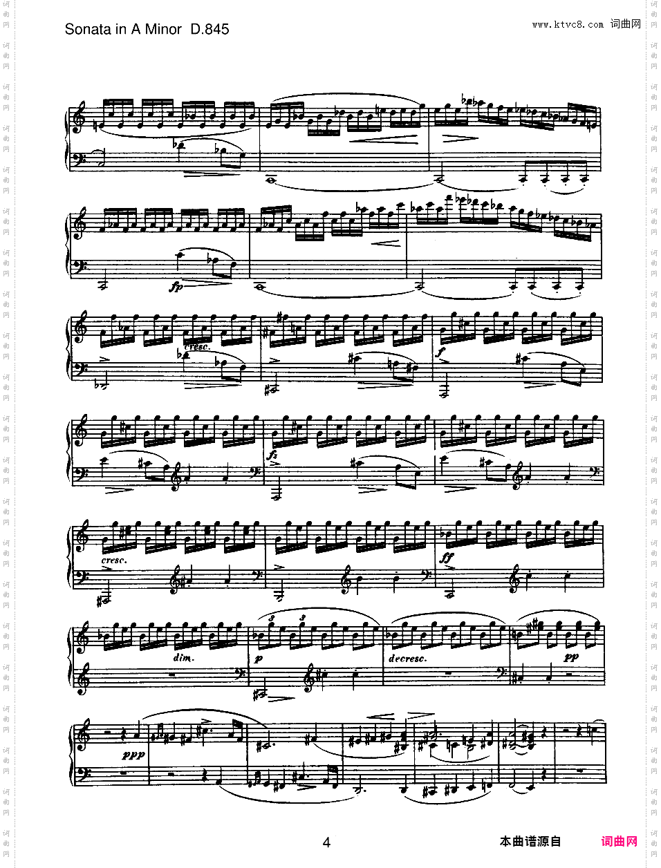 a小调第十六钢琴奏鸣曲 Piano Sonata No·16 in a Minor Op·42 D·845