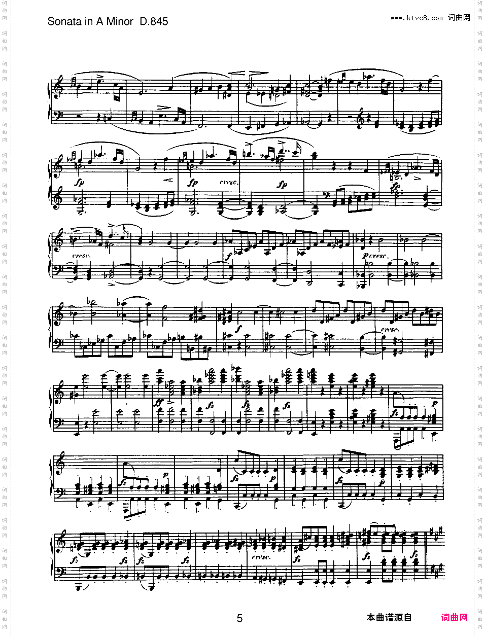 a小调第十六钢琴奏鸣曲 Piano Sonata No·16 in a Minor Op·42 D·845