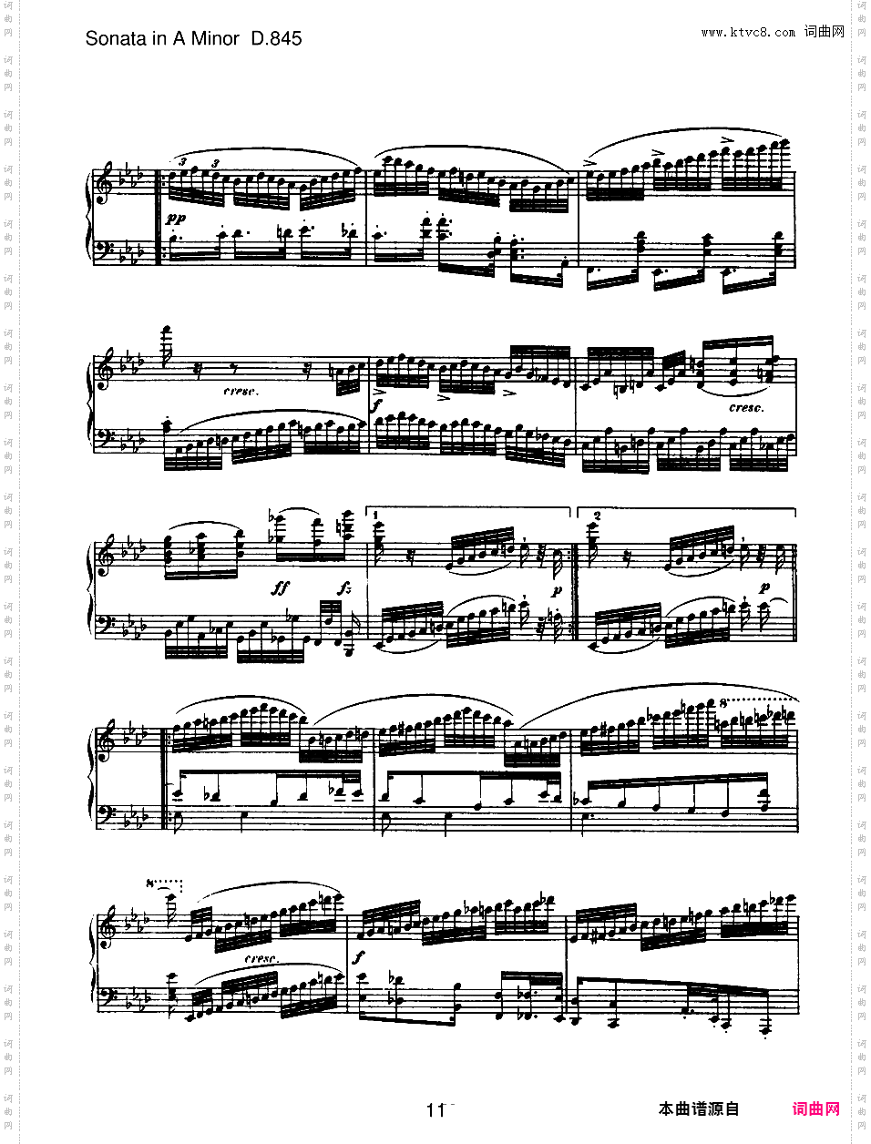 a小调第十六钢琴奏鸣曲 Piano Sonata No·16 in a Minor Op·42 D·845