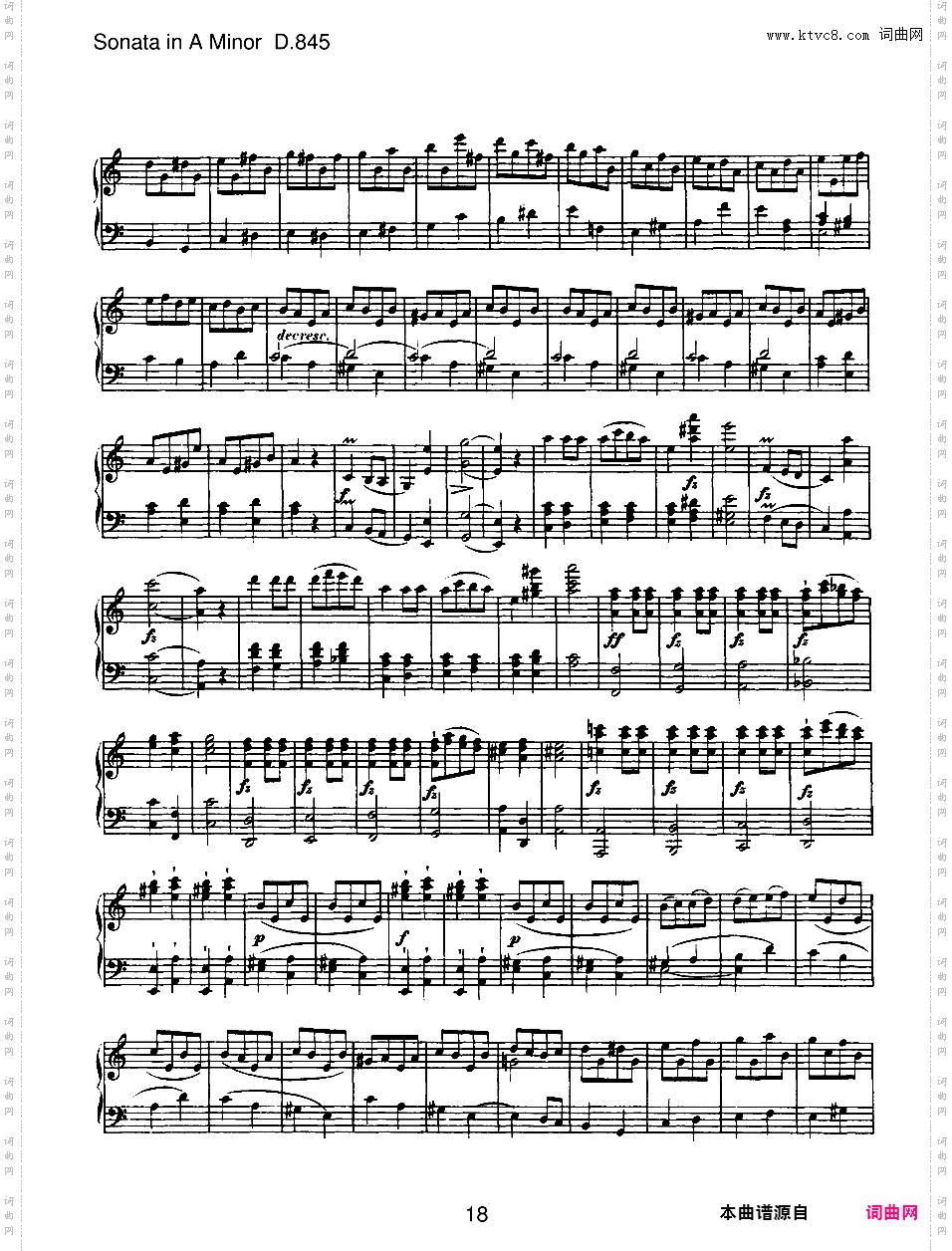 a小调第十六钢琴奏鸣曲 Piano Sonata No·16 in a Minor Op·42 D·845
