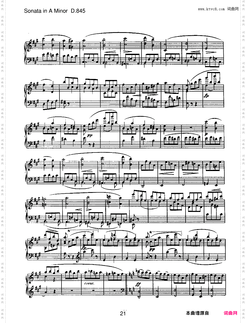 a小调第十六钢琴奏鸣曲 Piano Sonata No·16 in a Minor Op·42 D·845