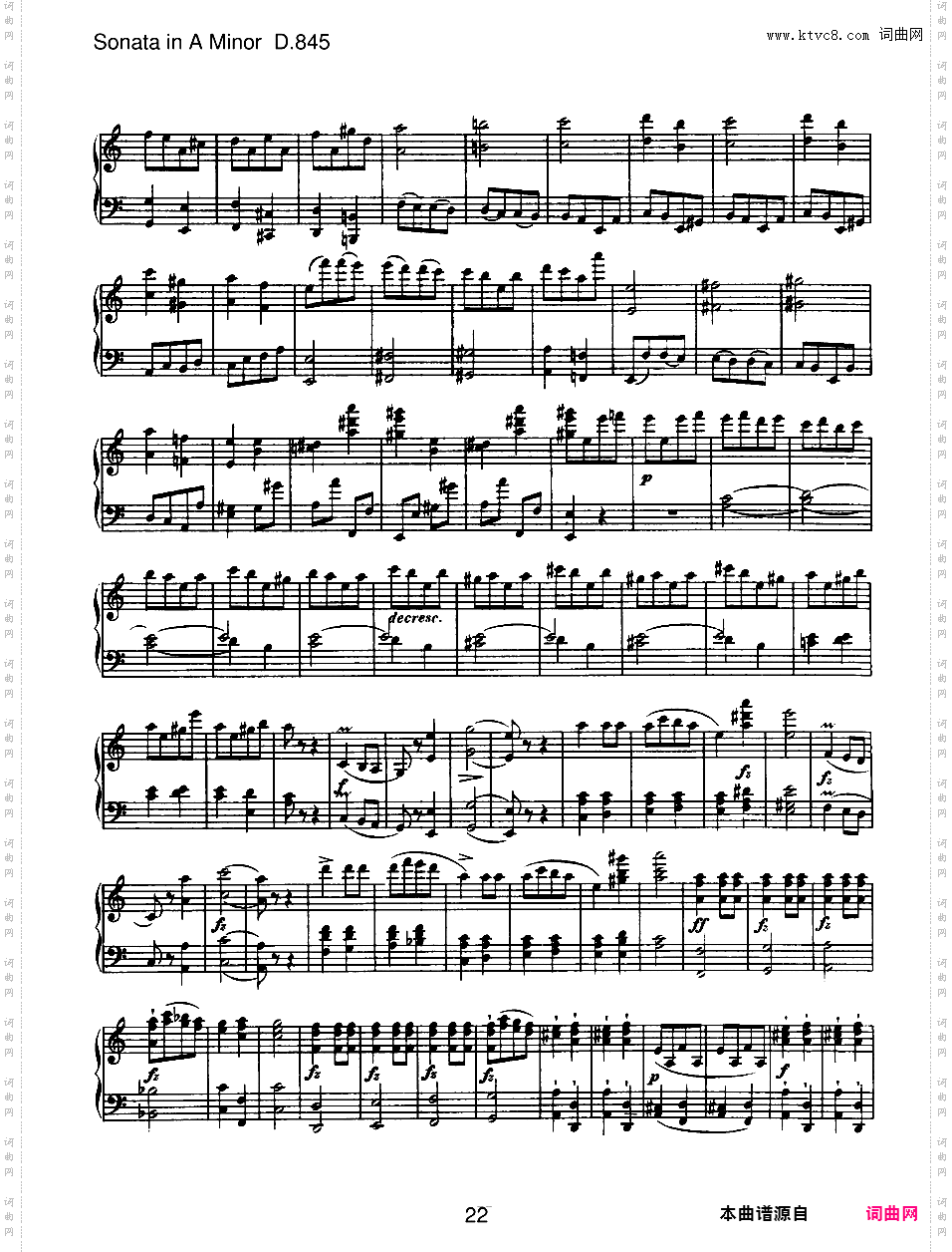 a小调第十六钢琴奏鸣曲 Piano Sonata No·16 in a Minor Op·42 D·845