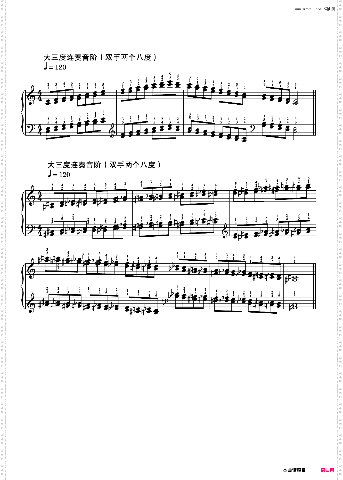 9级基本-大三度连奏音阶
