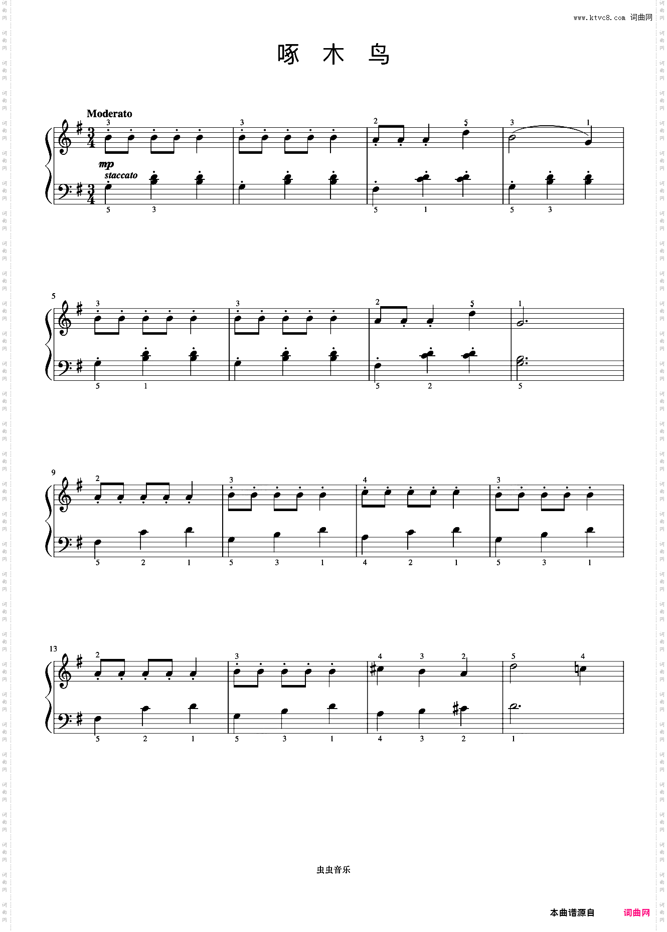 31·啄木鸟《约翰汤普森 现代钢琴教程1》