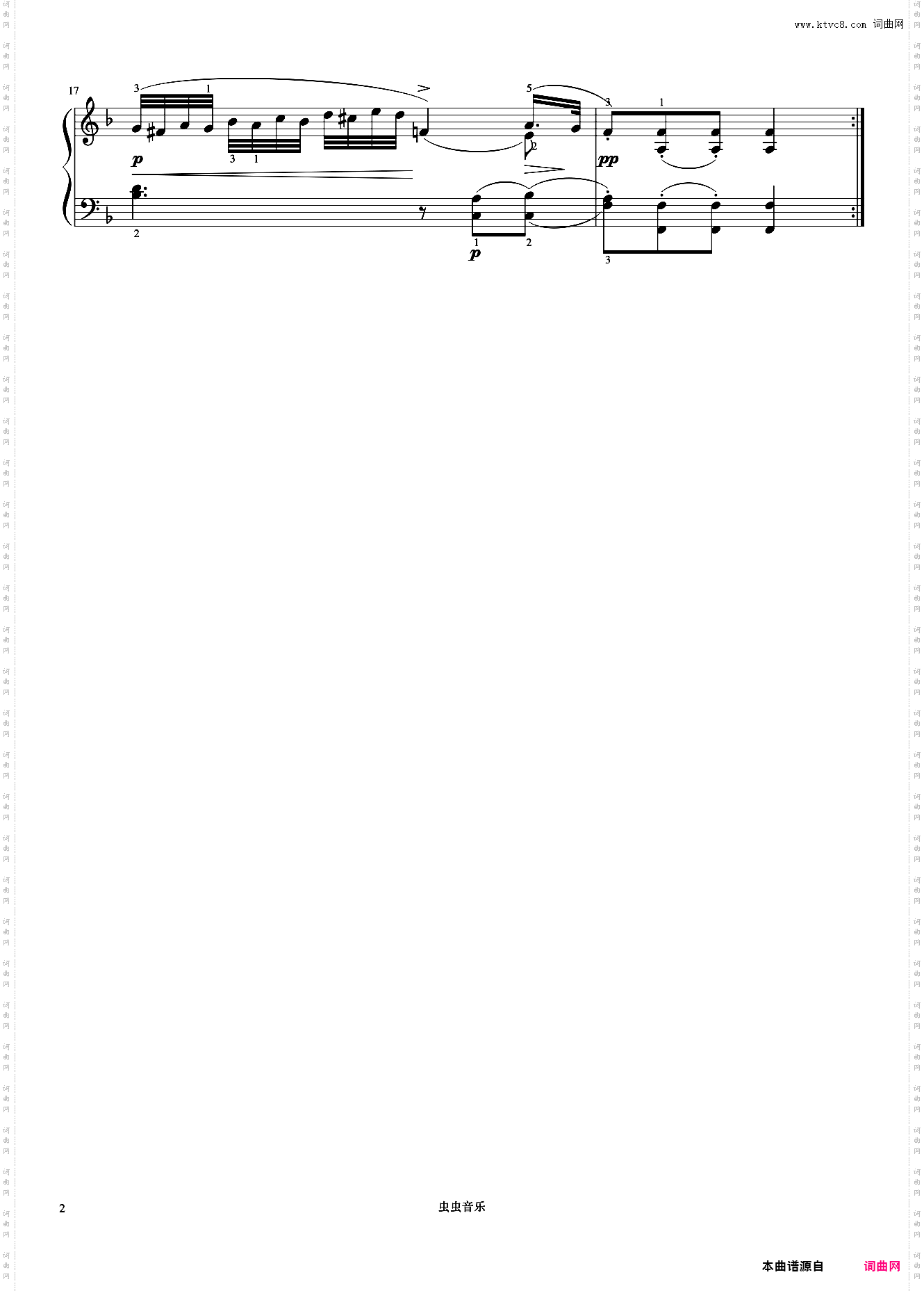 小奏鸣曲 Op·20 No·1 第二乐章《小奏鸣曲集》