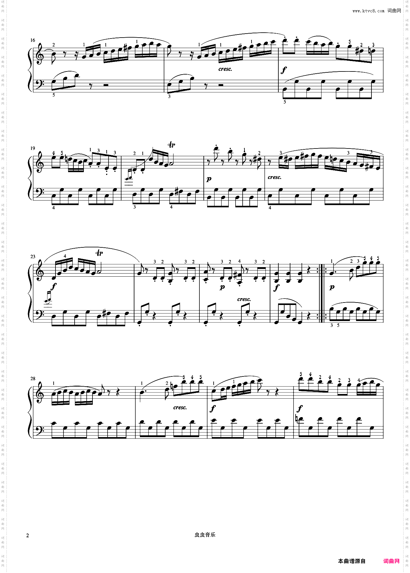 小奏鸣曲 Op·36 No·3 第一乐章《小奏鸣曲集》