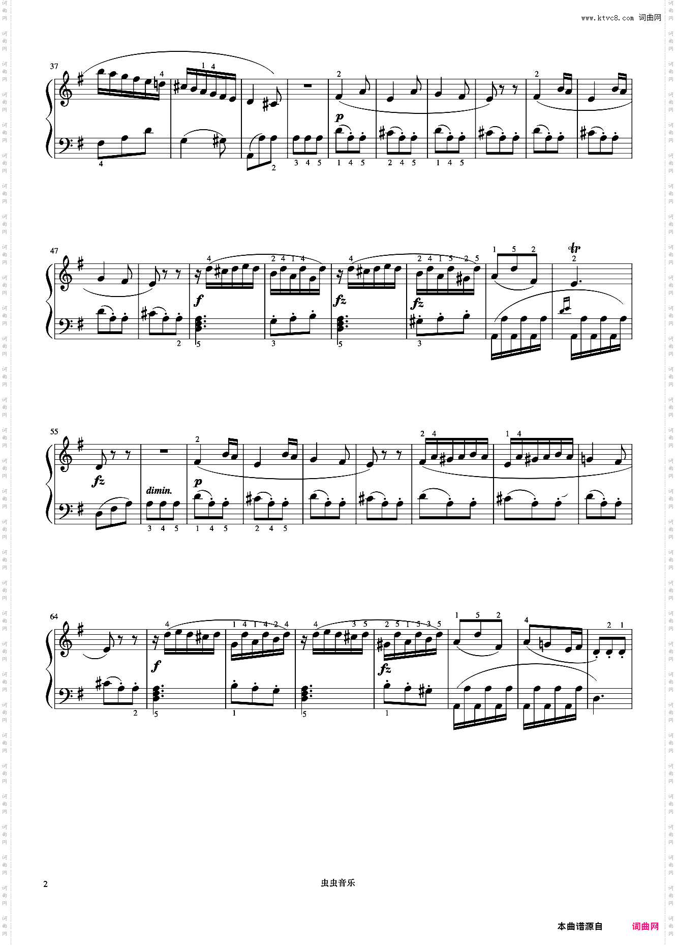 小奏鸣曲 Op·36 No·2 第三乐章《小奏鸣曲集》