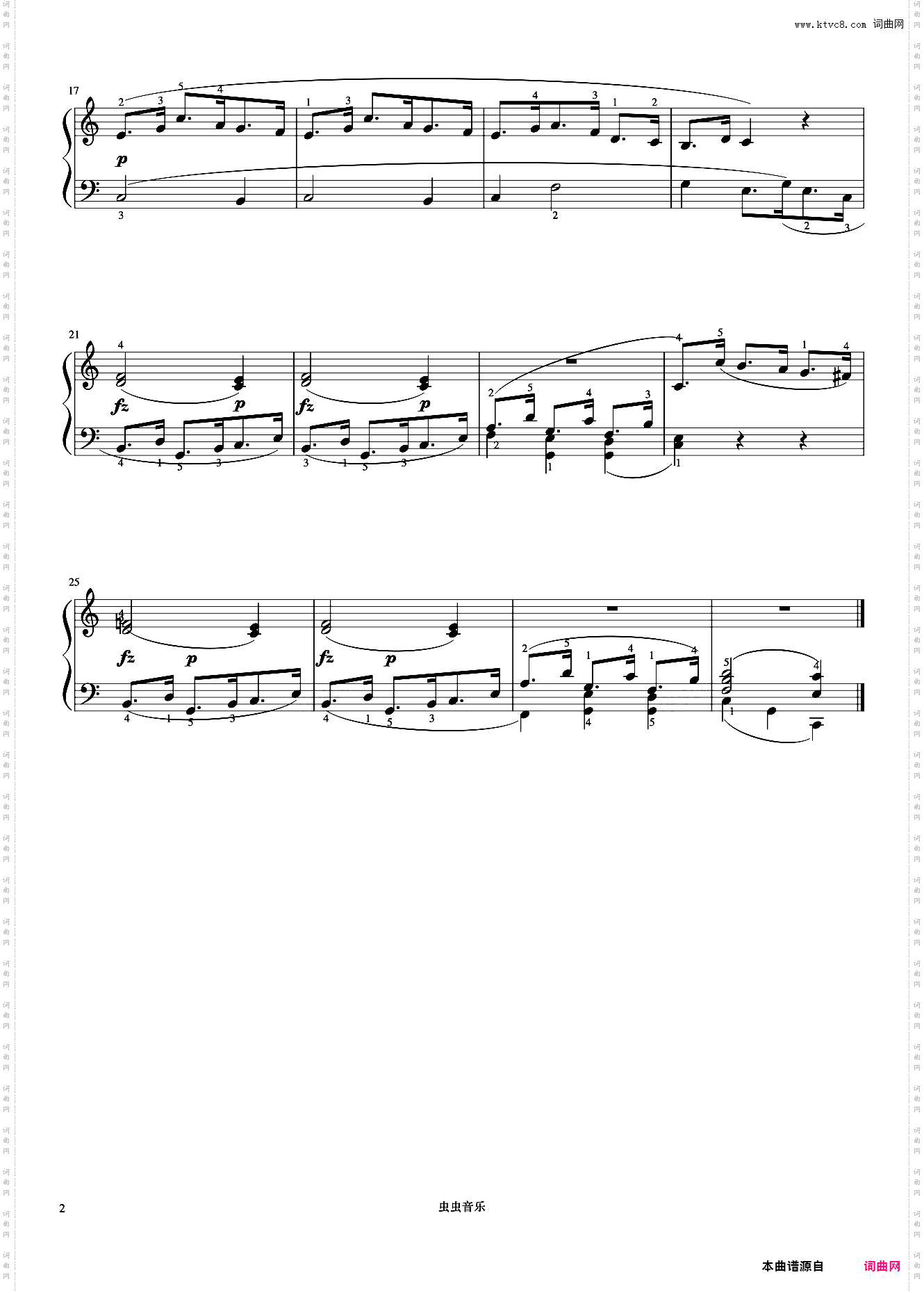 小奏鸣曲 Op·36 No·2 第二乐章《小奏鸣曲集》