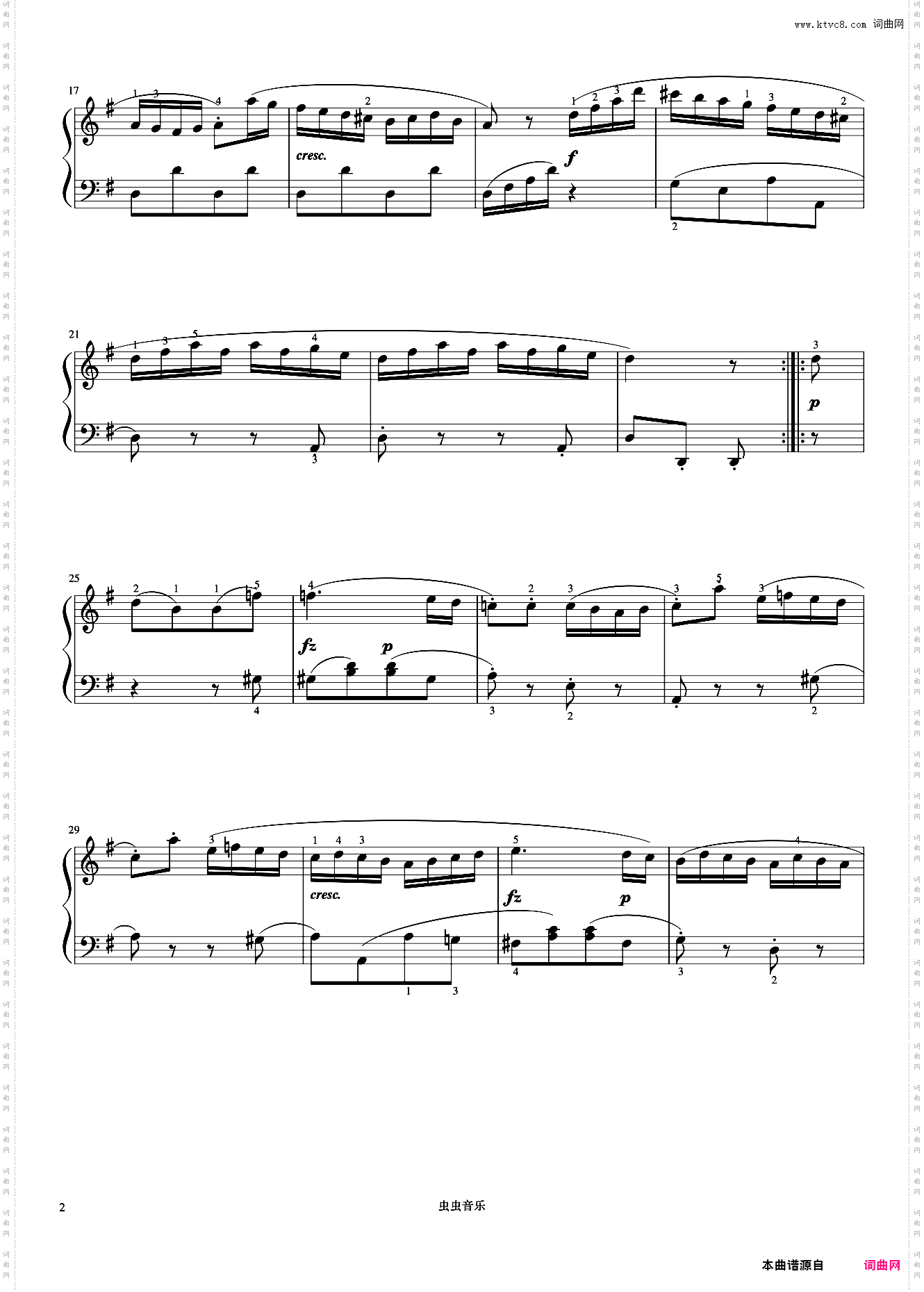 小奏鸣曲 Op·36 No·2 第一乐章《小奏鸣曲集》