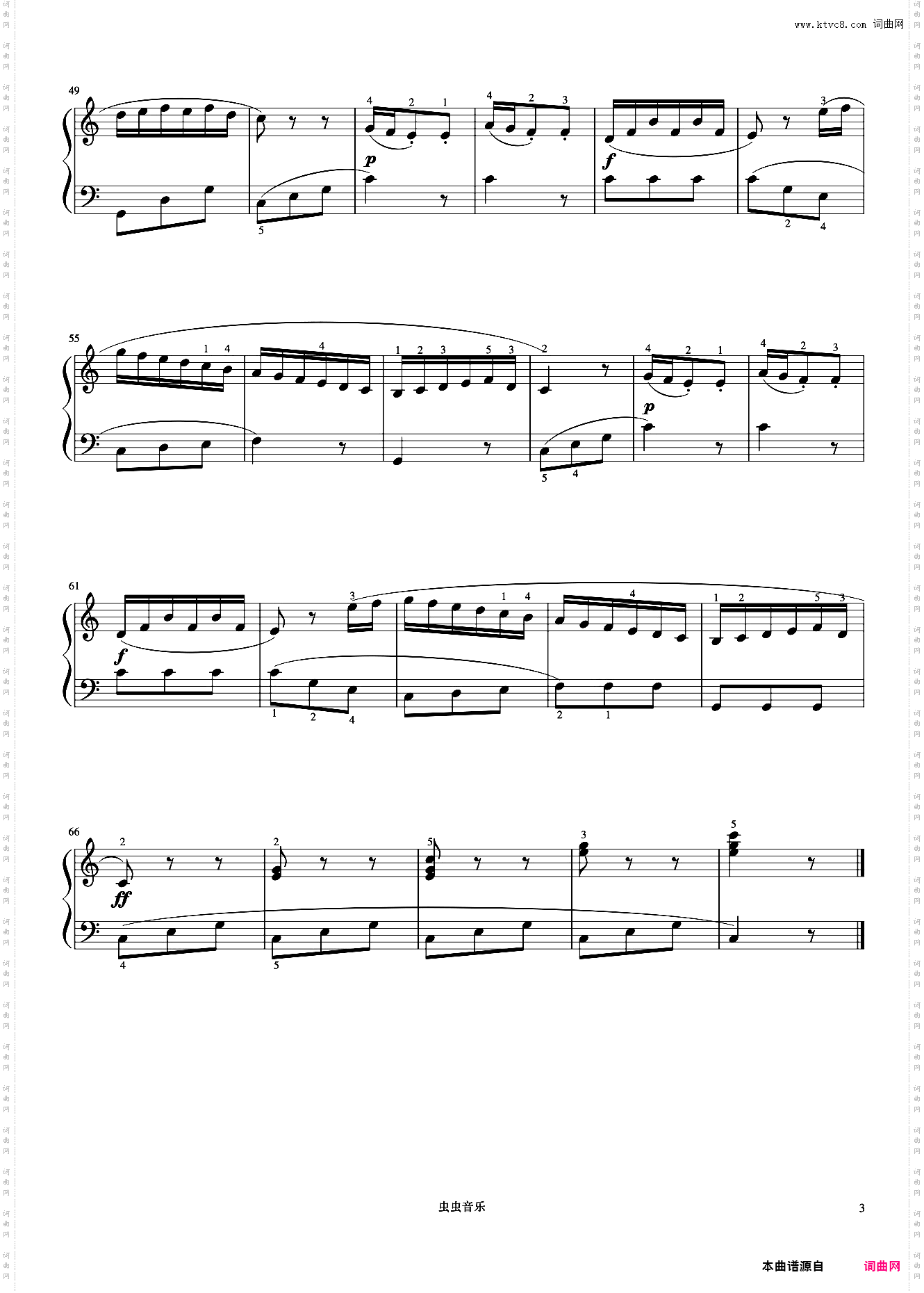 小奏鸣曲 Op·36 No·1 第三乐章《小奏鸣曲集》