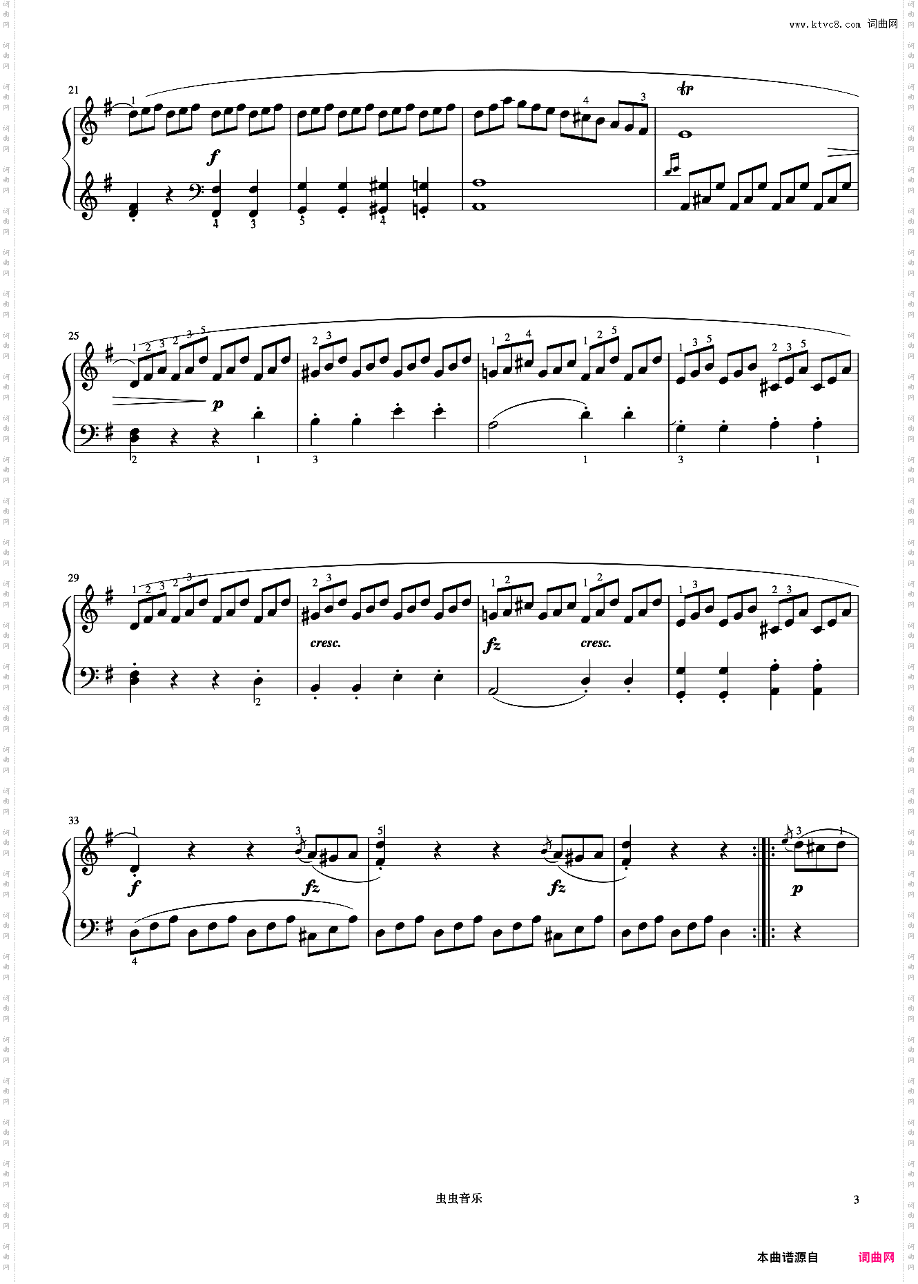 小奏鸣曲 Op·36 No·5 第一乐章《小奏鸣曲集》