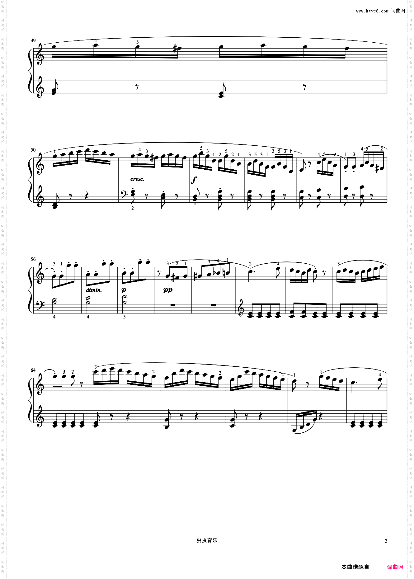 小奏鸣曲 Op·36 No·3 第二乐章《小奏鸣曲集》