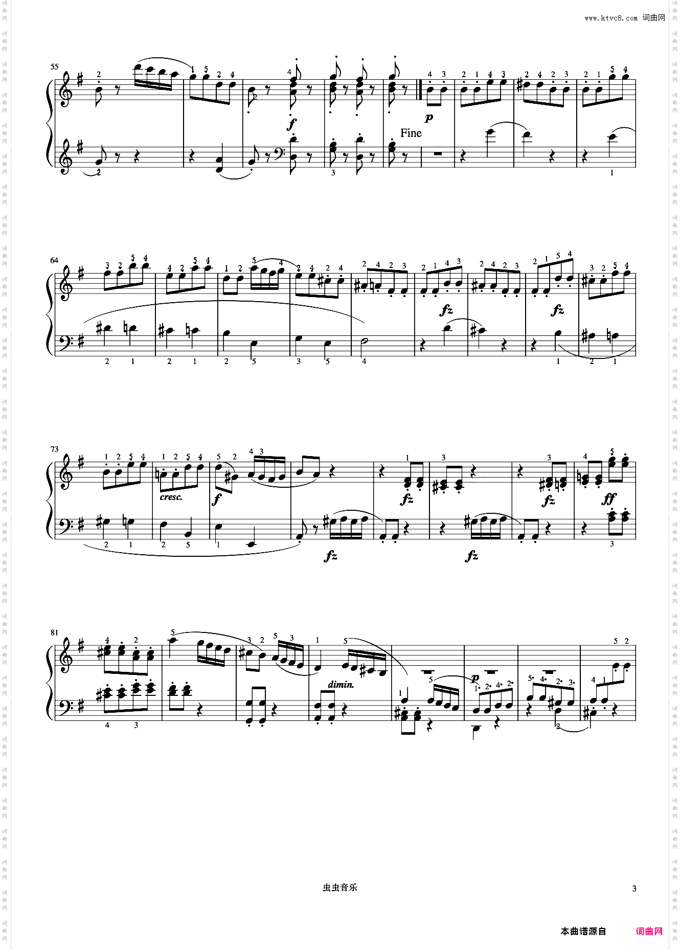 小奏鸣曲 Op·36 No·5 第三乐章《小奏鸣曲集》