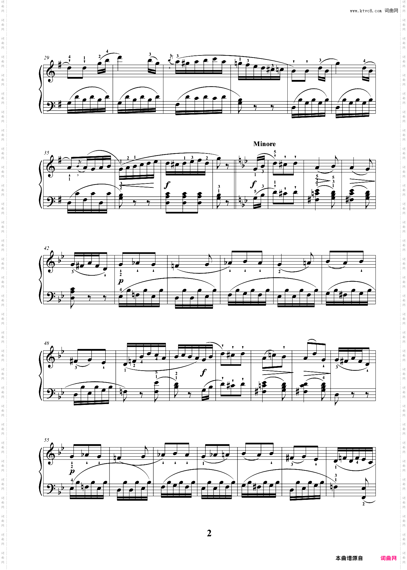 4级 大型乐曲 回旋曲 《G大调小奏鸣曲》第二乐章