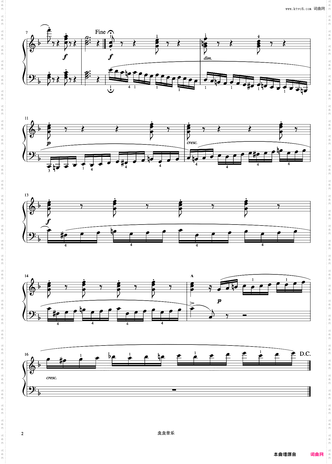 3级 练习曲 No·20《中国院钢琴考级曲目》