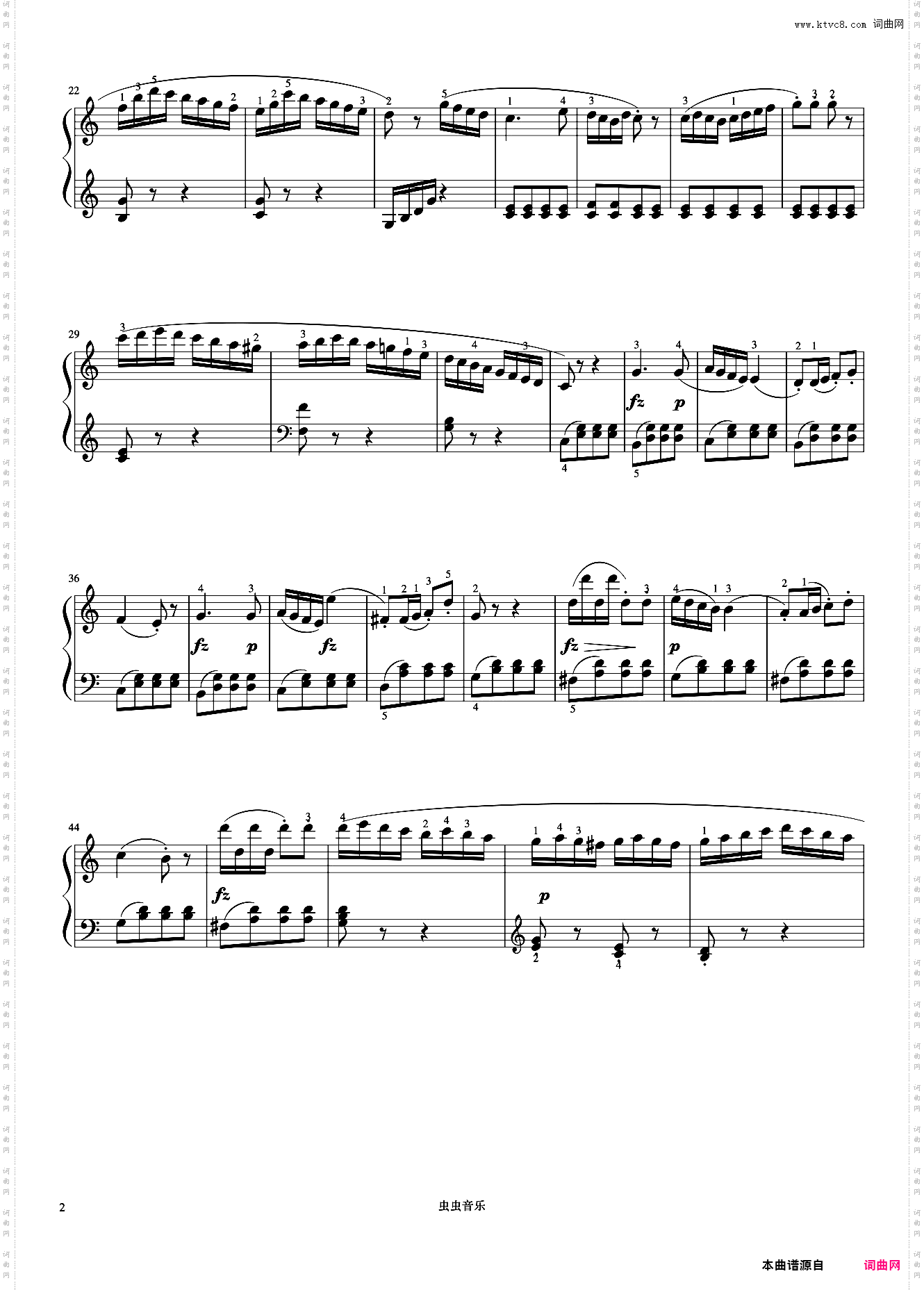 小奏鸣曲 Op·36 No·3 第二乐章《小奏鸣曲集》