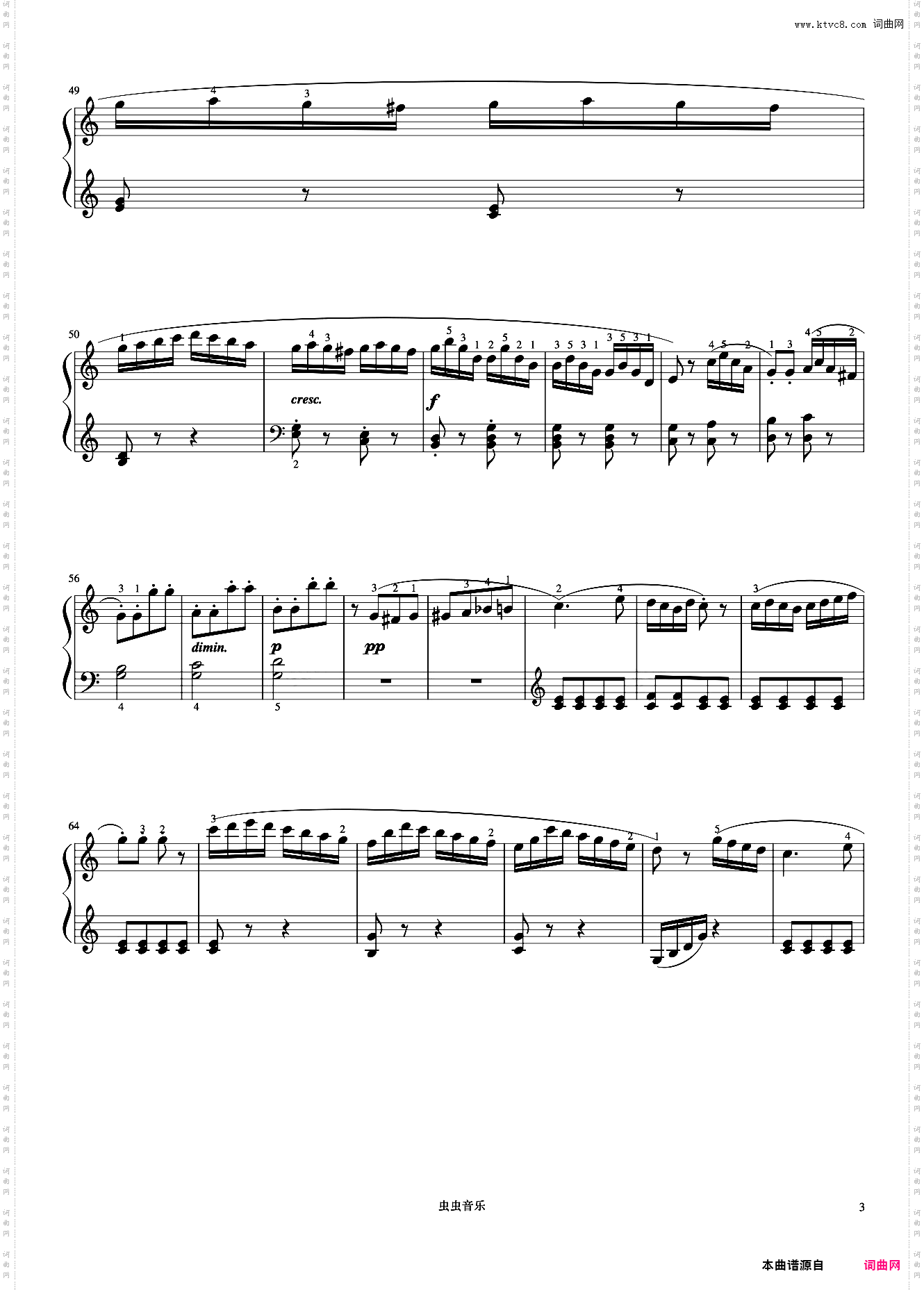 小奏鸣曲 Op·36 No·3 第二乐章《小奏鸣曲集》