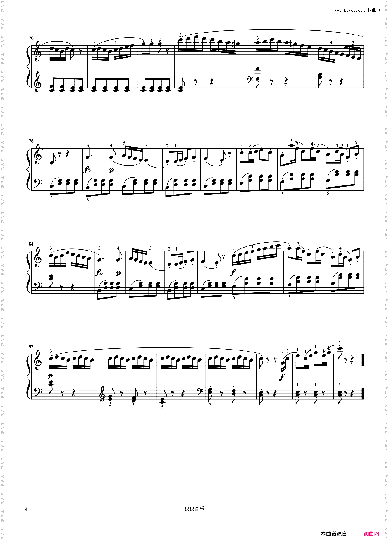 小奏鸣曲 Op·36 No·3 第二乐章《小奏鸣曲集》