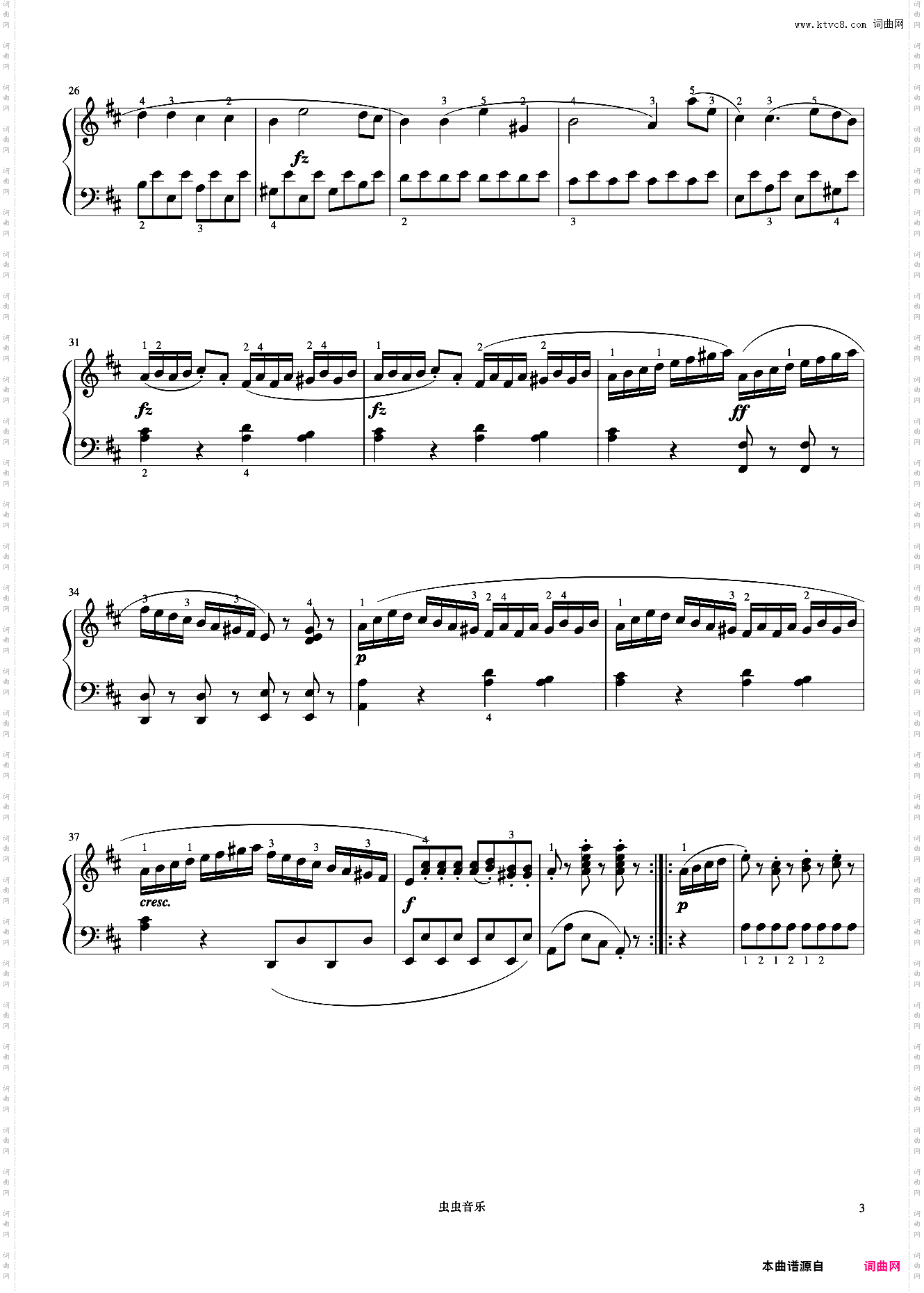 小奏鸣曲 Op·36 No·6 第一乐章《小奏鸣曲集》