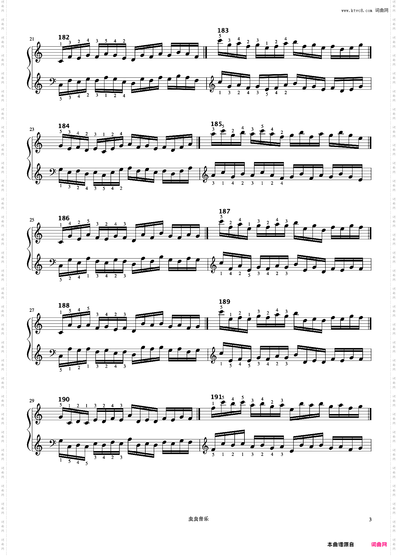 练习手的变换位置《什密特钢琴手指练习》