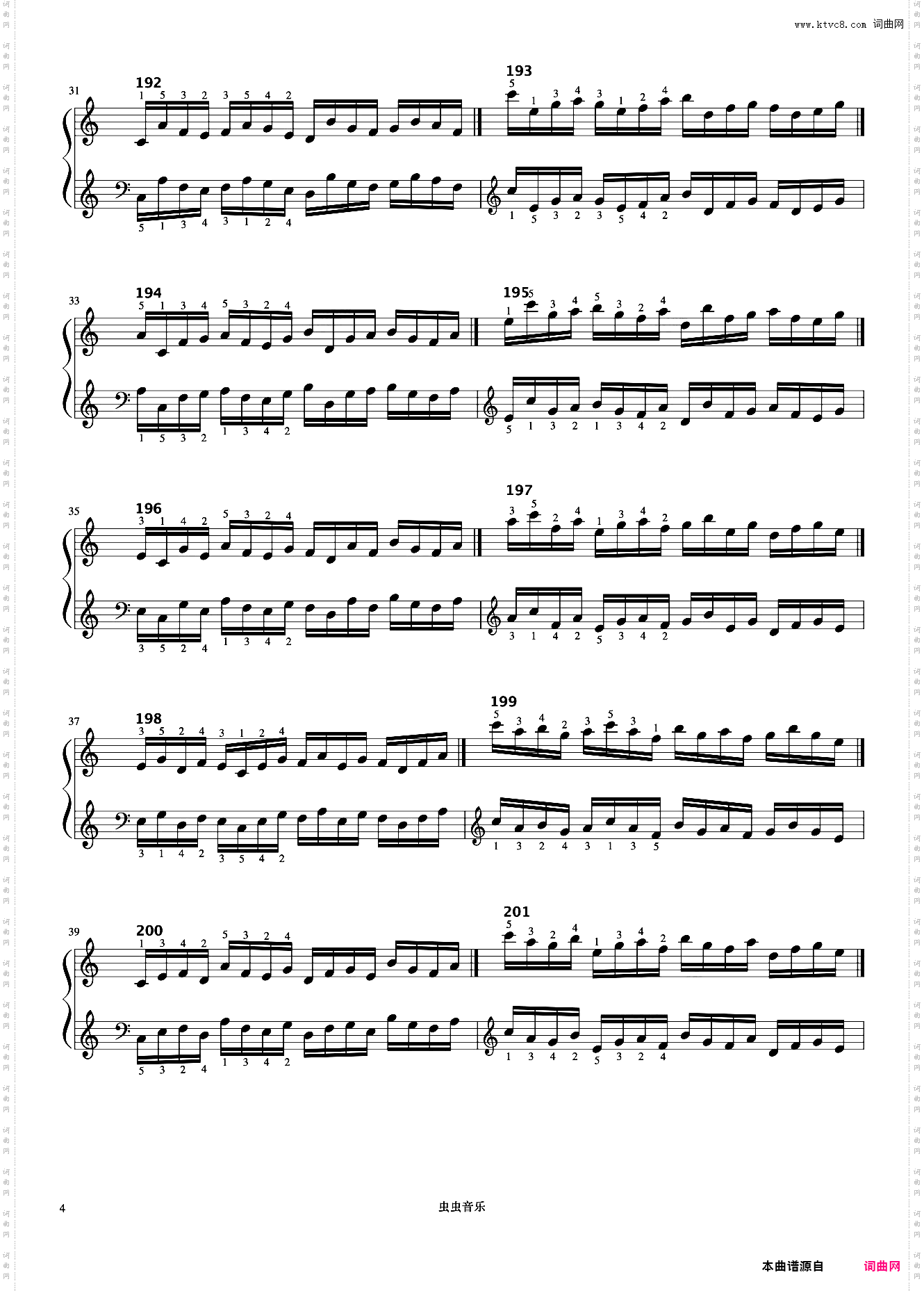 练习手的变换位置《什密特钢琴手指练习》