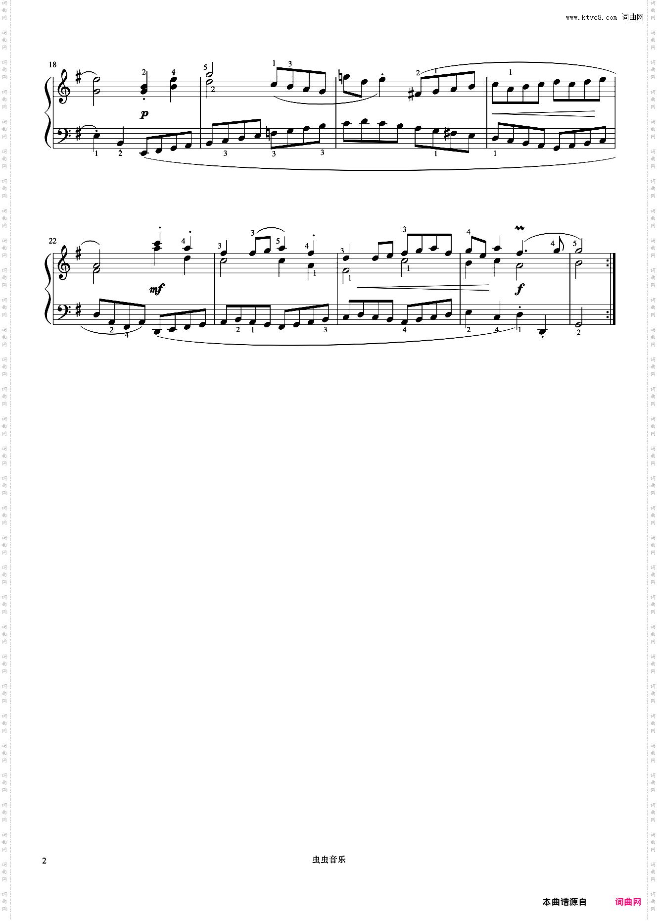 第23首 加伏特舞曲《巴赫 初级钢琴曲集》