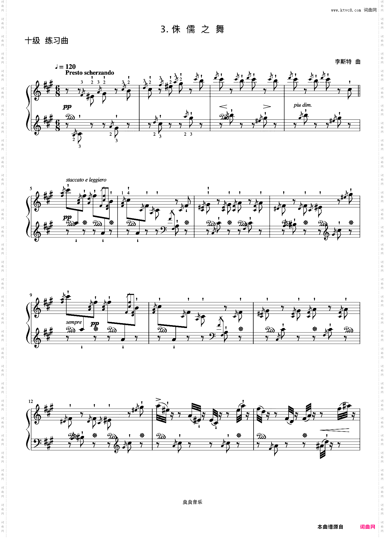 10级 侏儒之舞《中国院钢琴考级曲目》